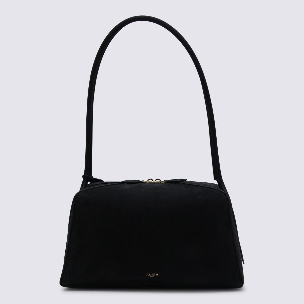 alaia black leather le bulldog shoulder bag