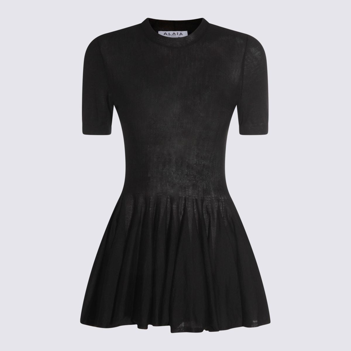 alaia black wool top