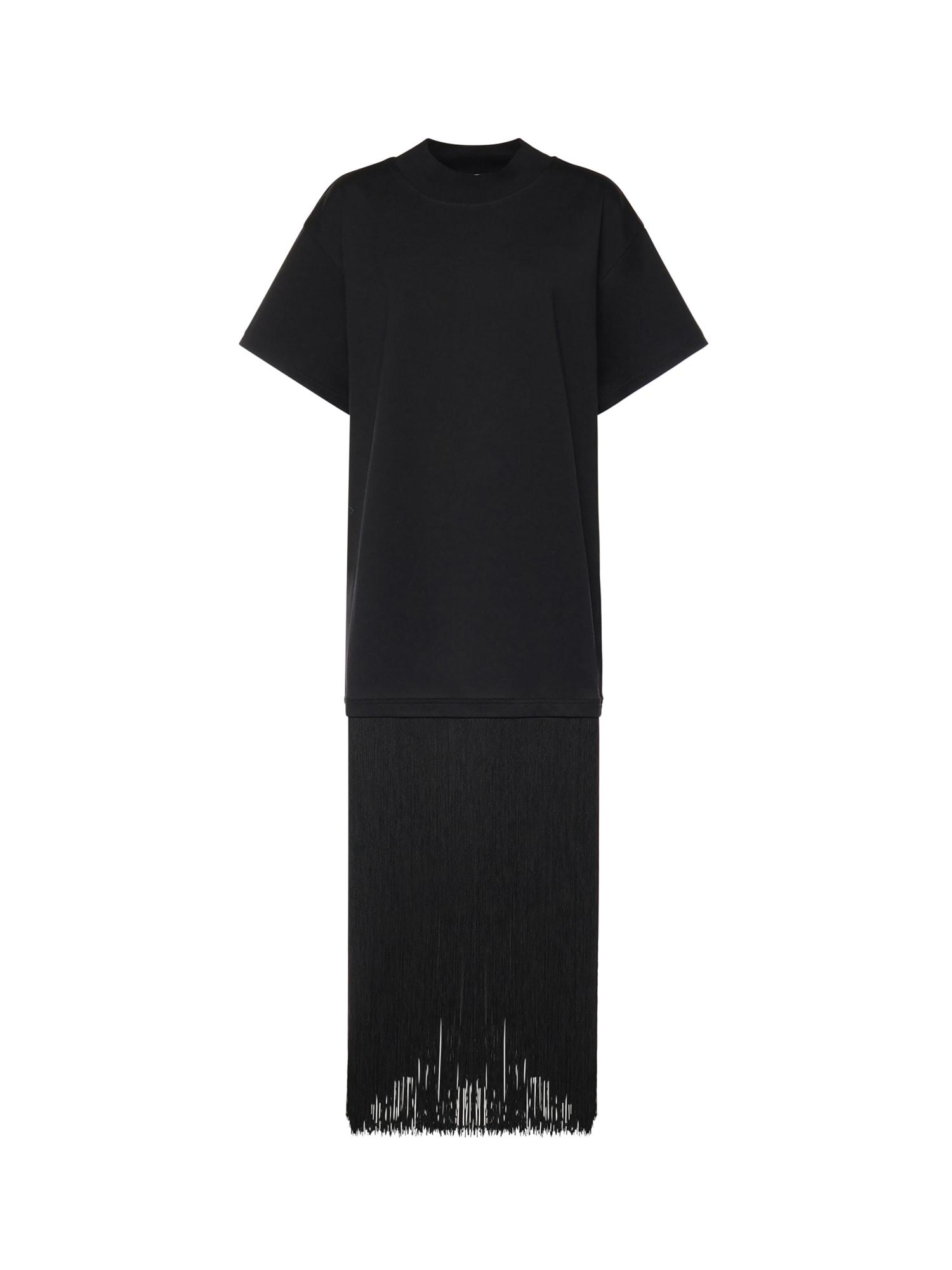 alaia cotton t-shirt with fringes