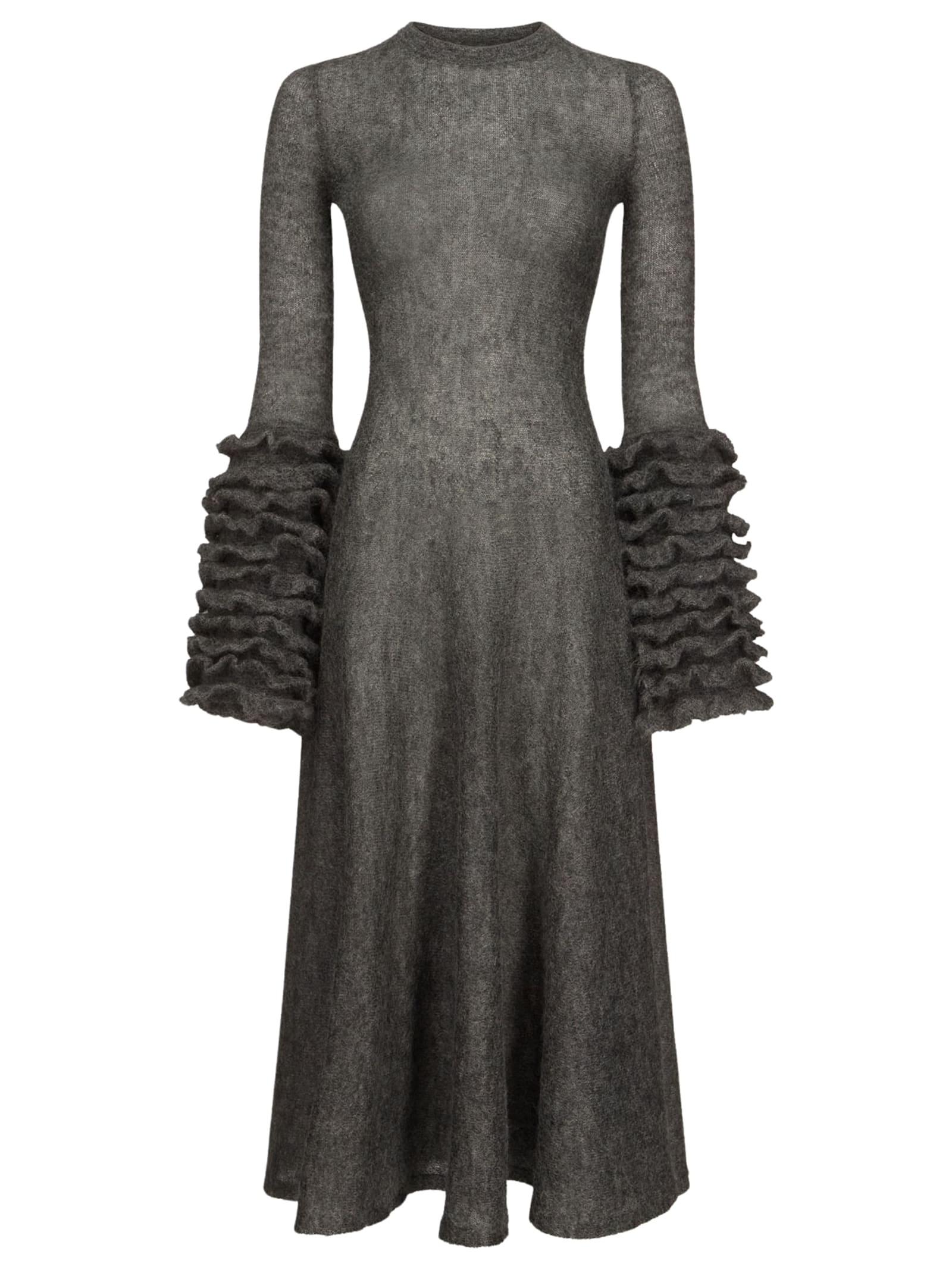 alaia dress with ruffles