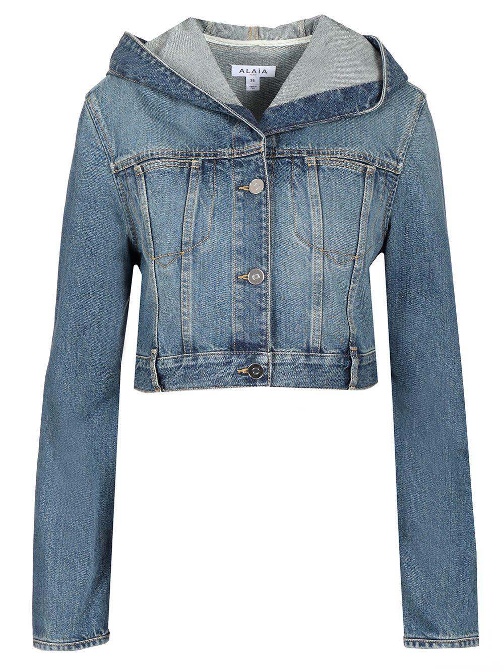 alaia hooded denim jacket