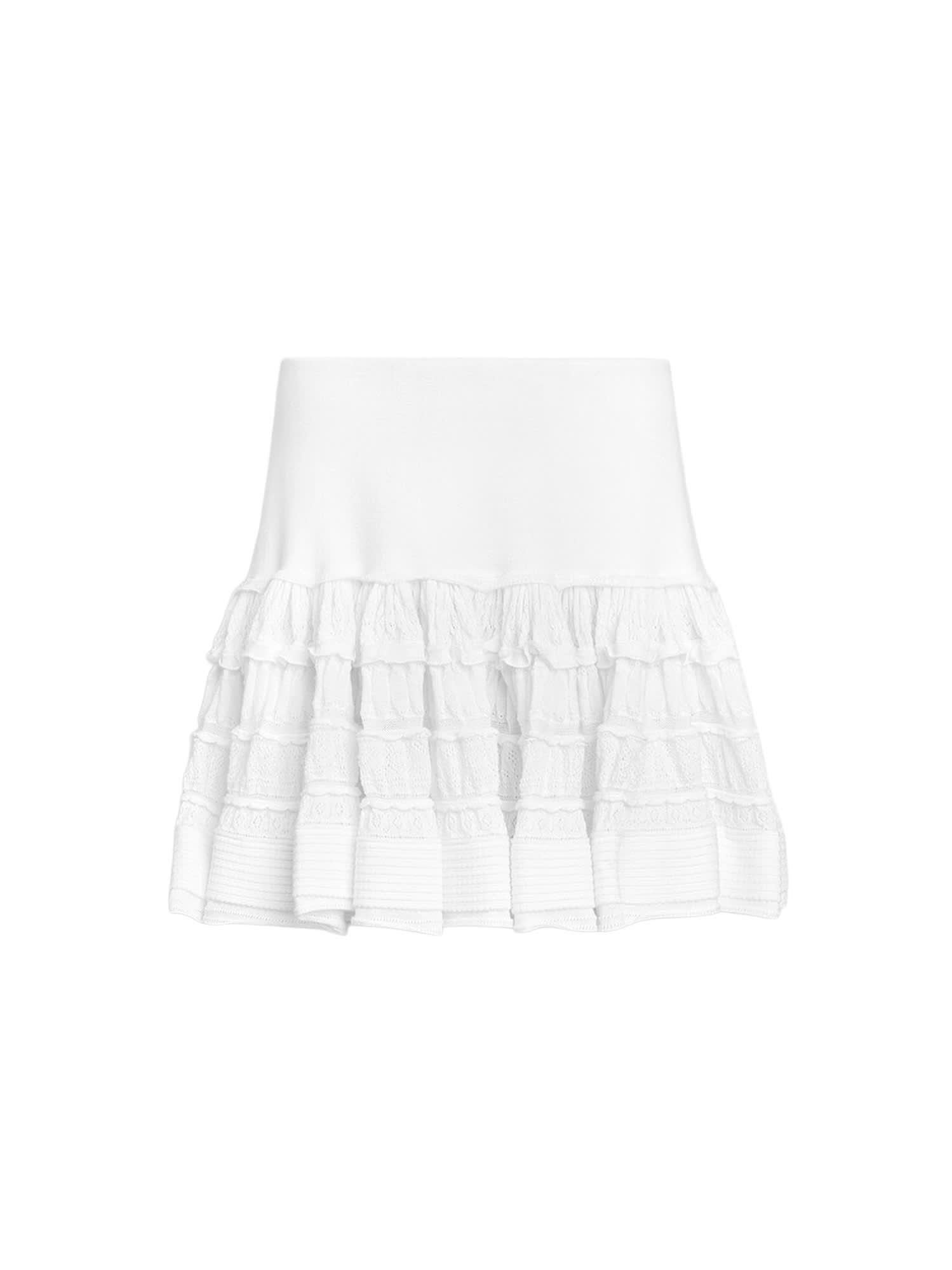 alaia ruffle virgin wool skirt