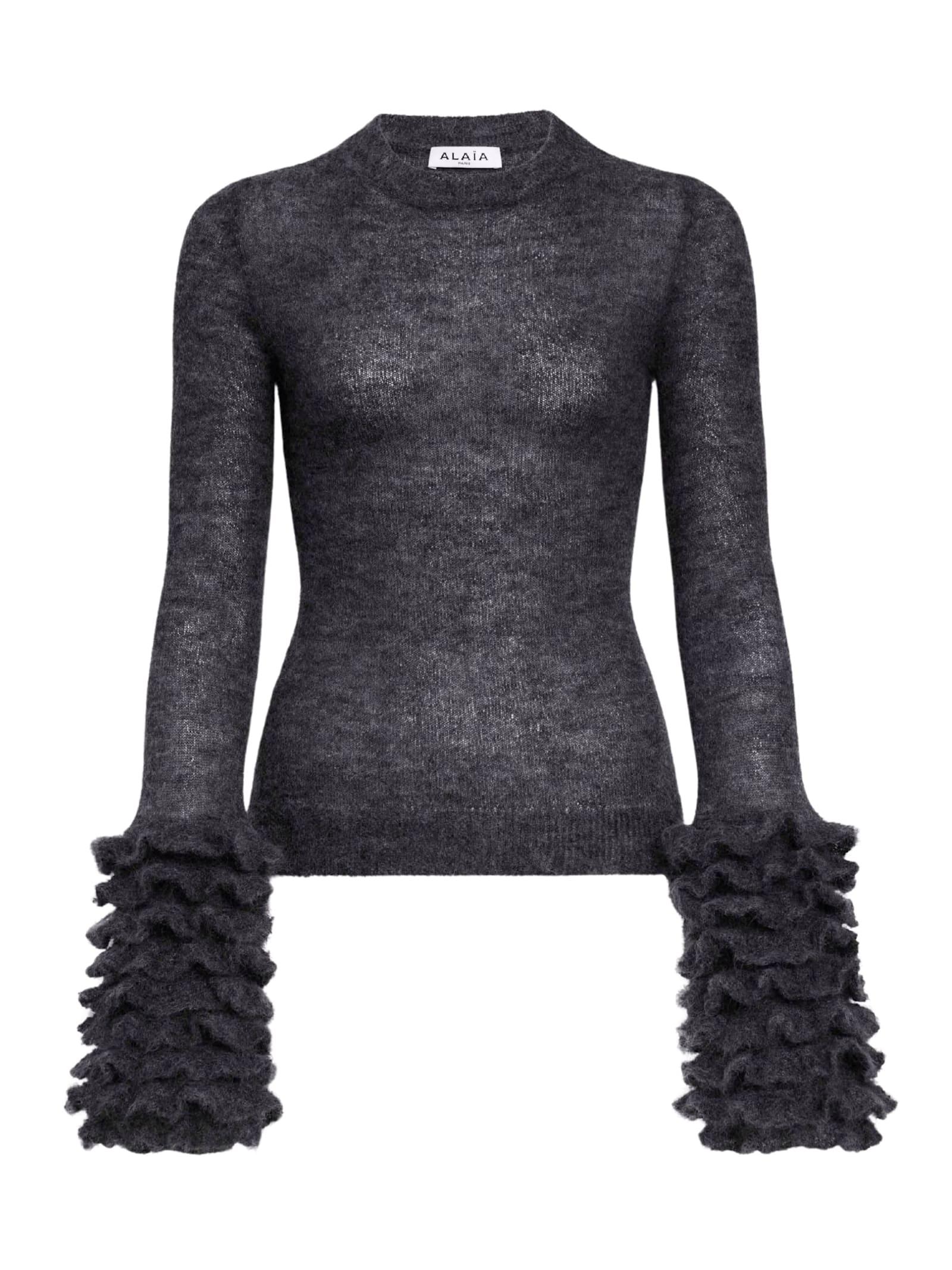 alaia ruffled sweater