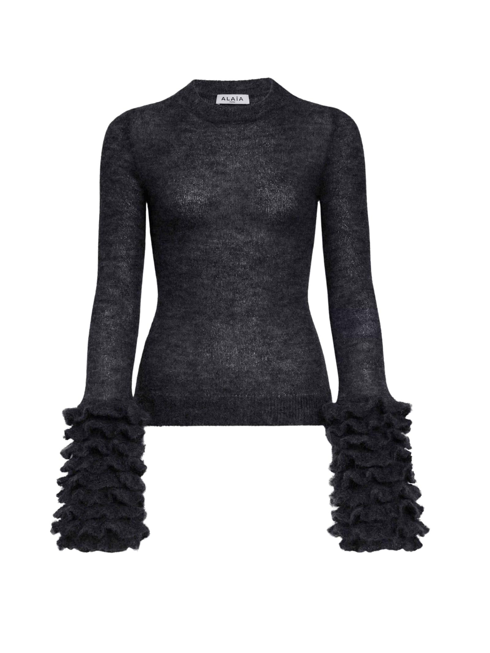 alaia ruffled sweater