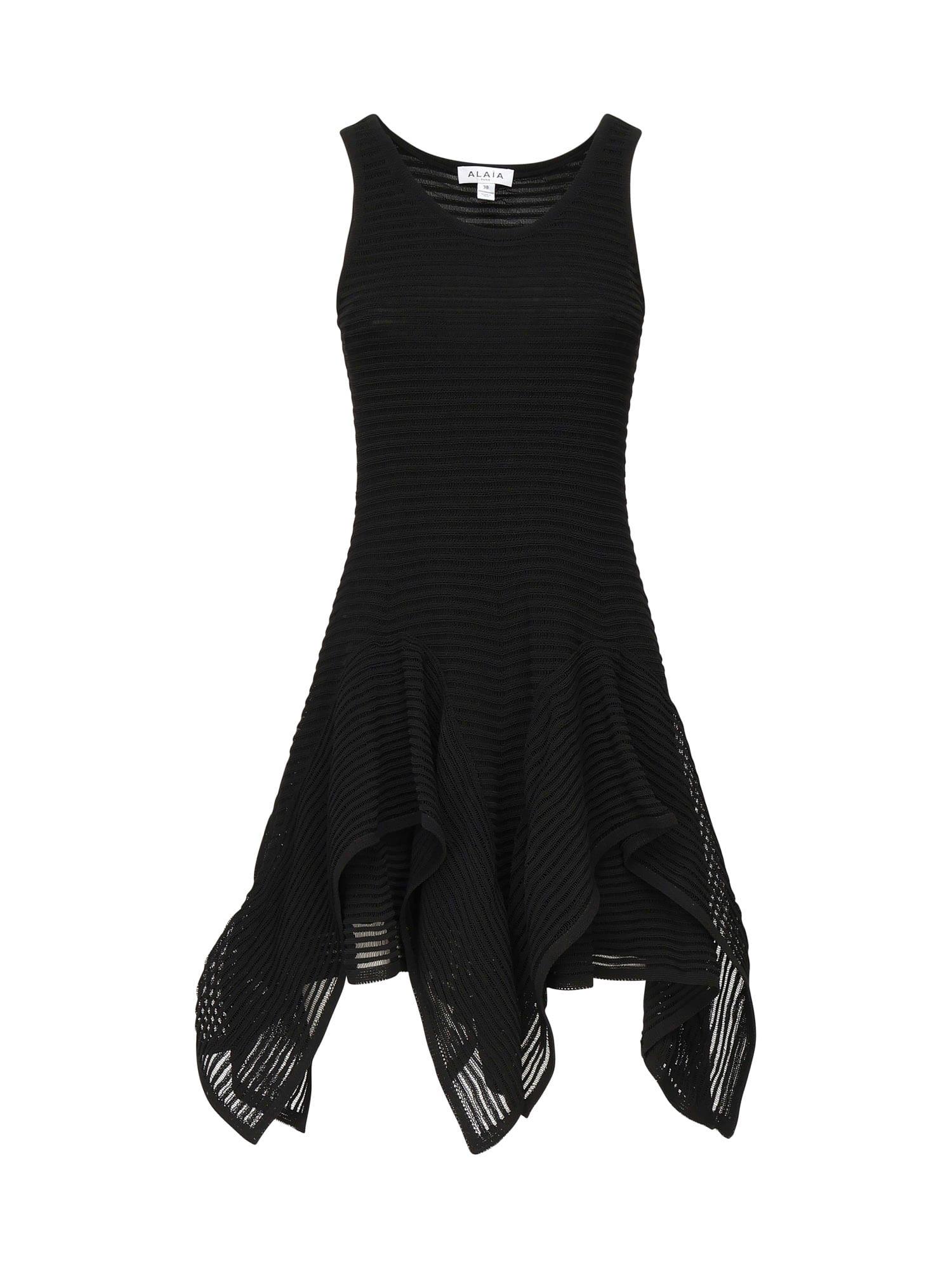 alaia short dress with ruffle knit