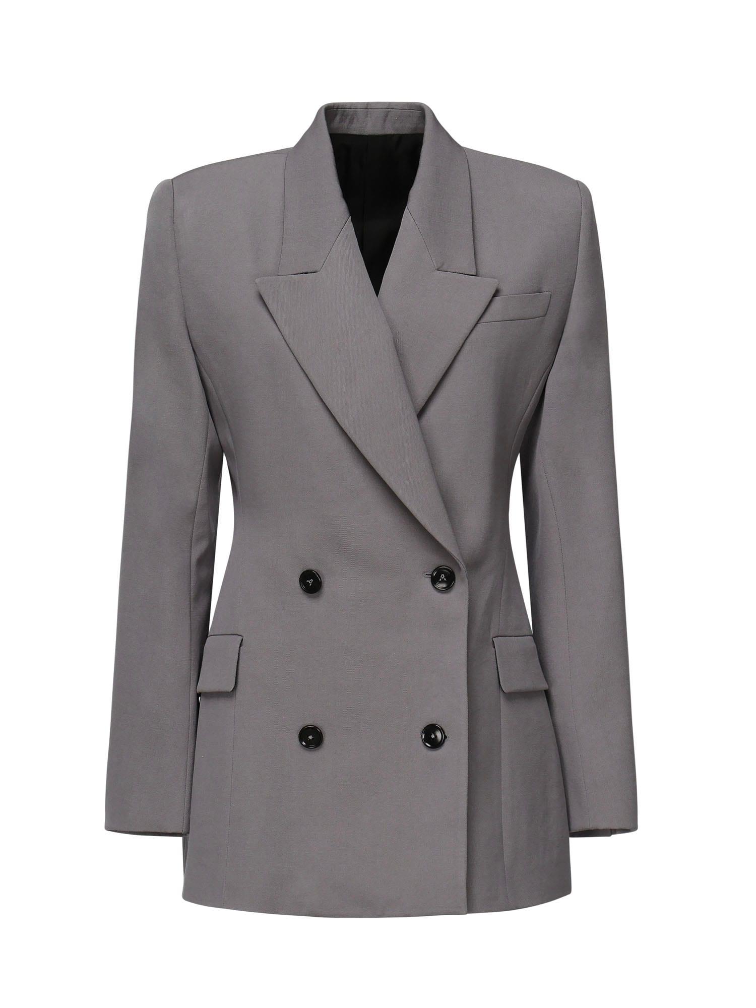 alaia tailored double-breasted wool gabardine jacket
