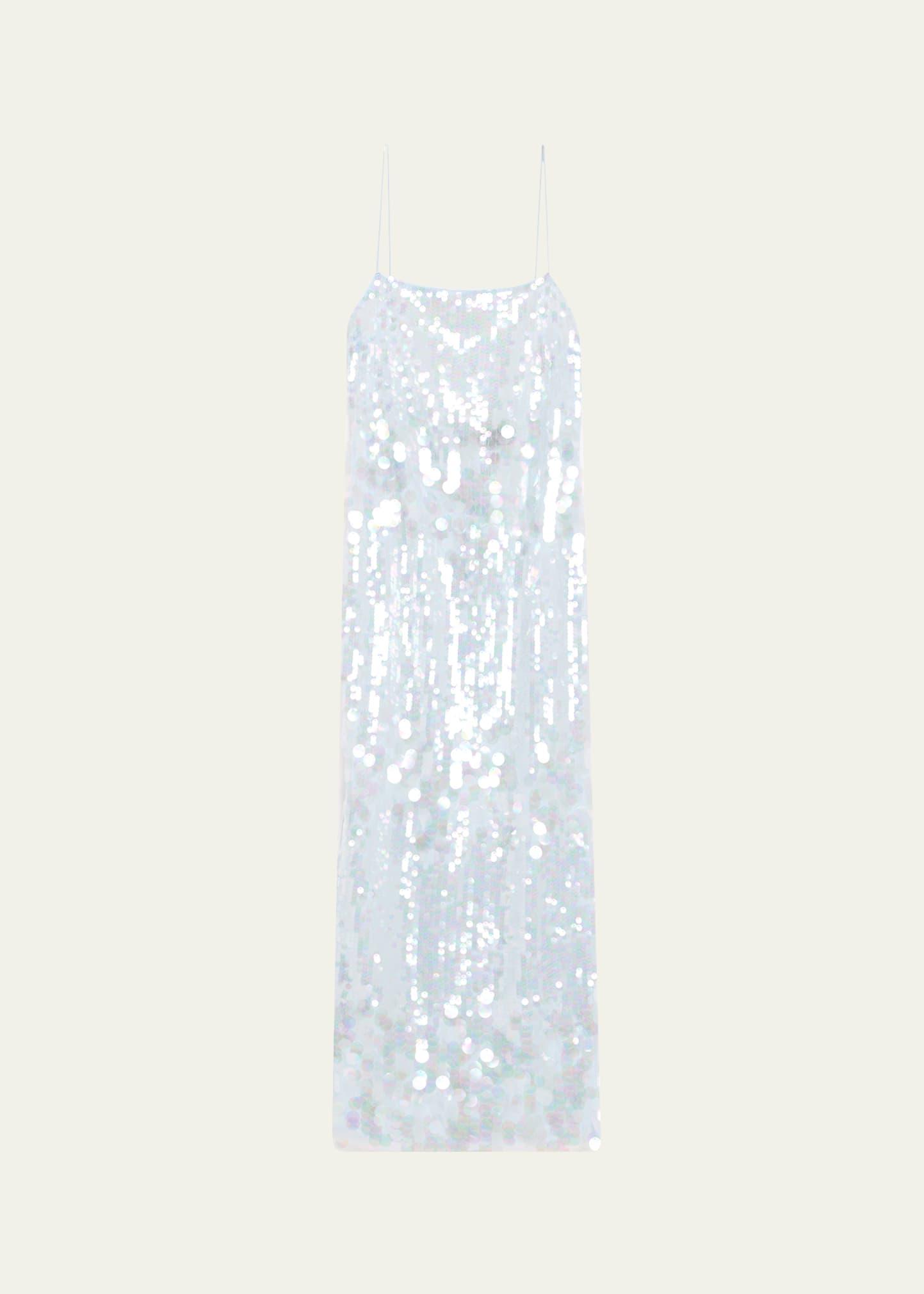 alana sleeveless sequined midi dress