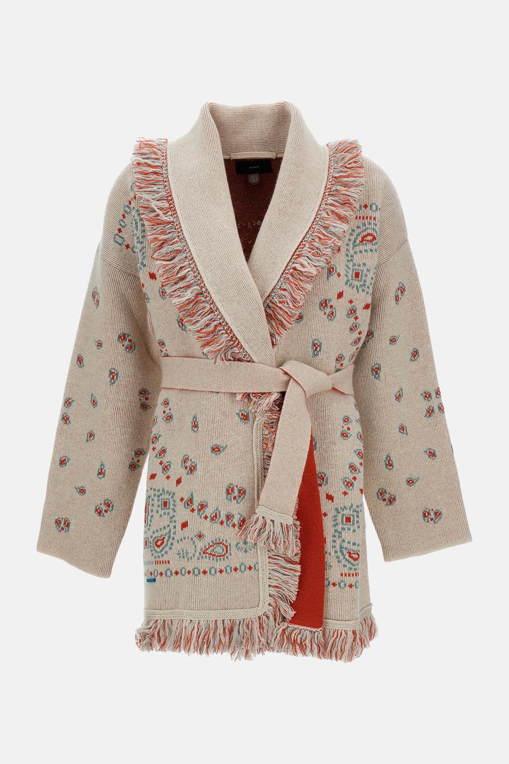 alanui cardigan bandana jacquard