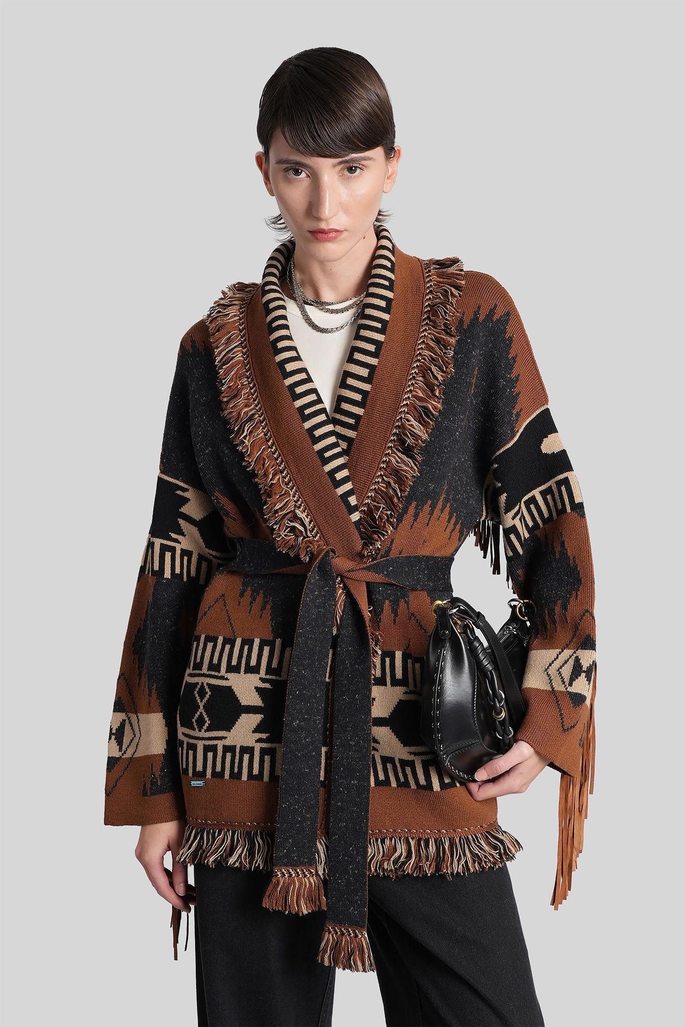 alanui cardigan in multicolor wool