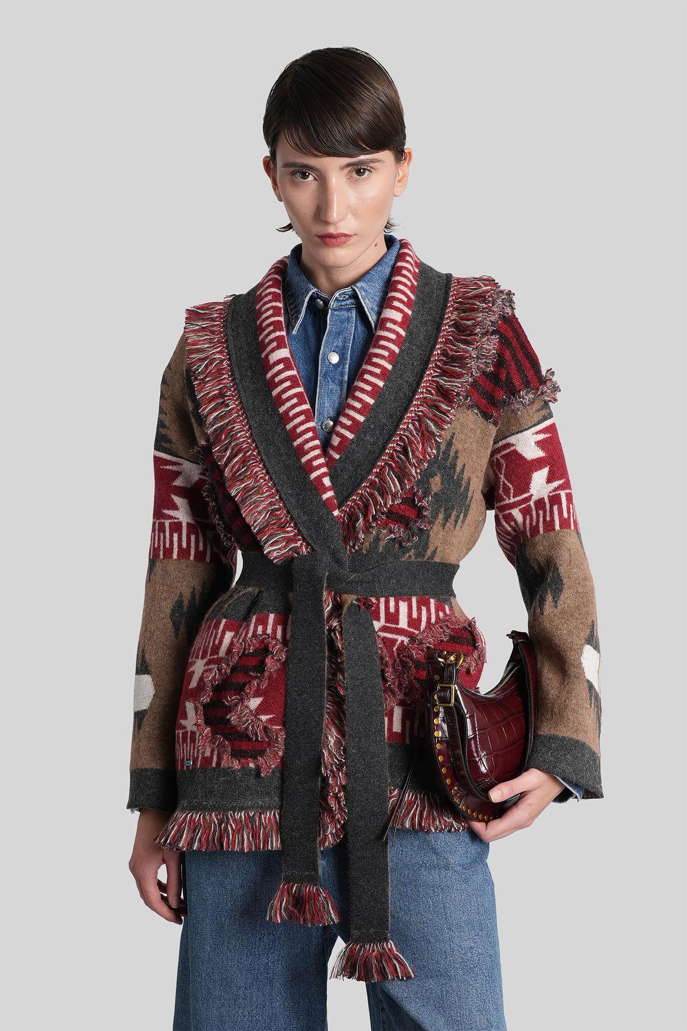 alanui cardigan in multicolor wool