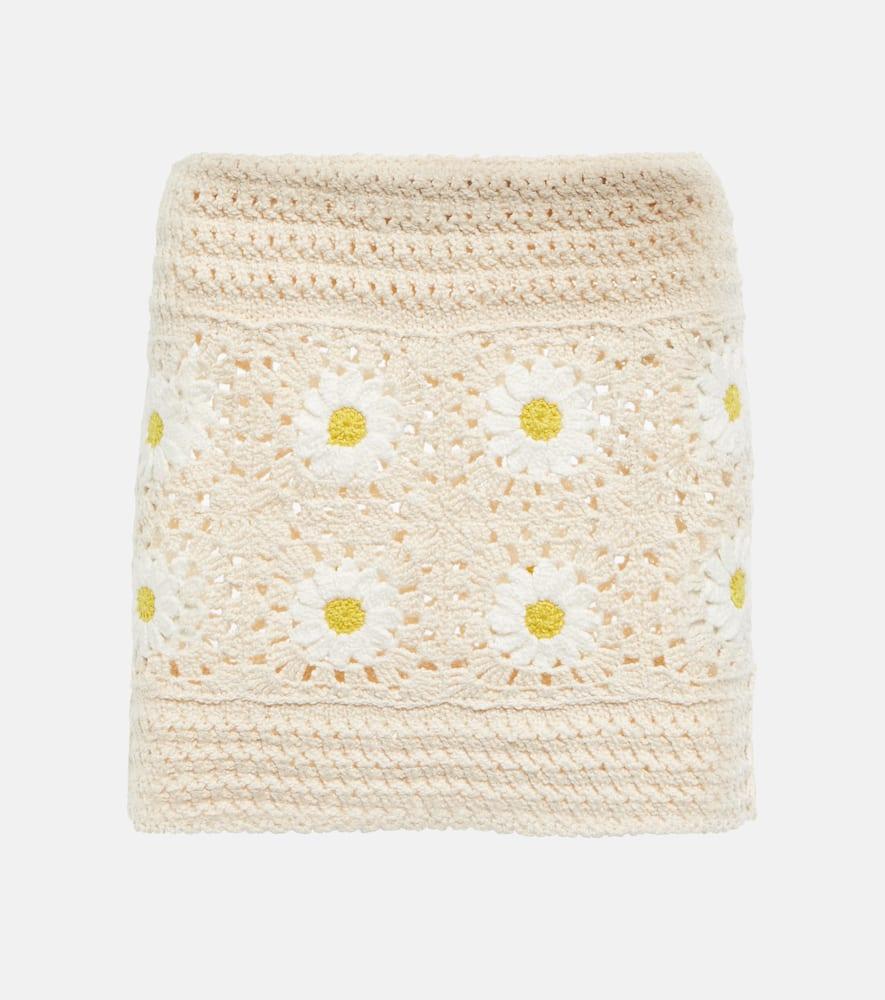 alanui daisy crocheted miniskirt