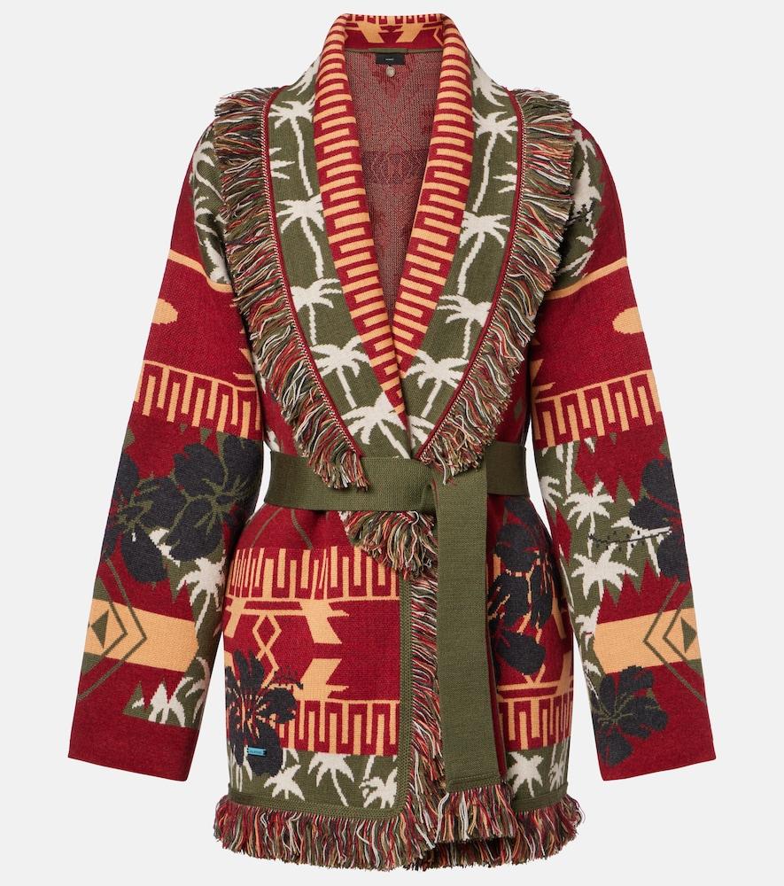 alanui hibiscus bloom virgin wool cardigan