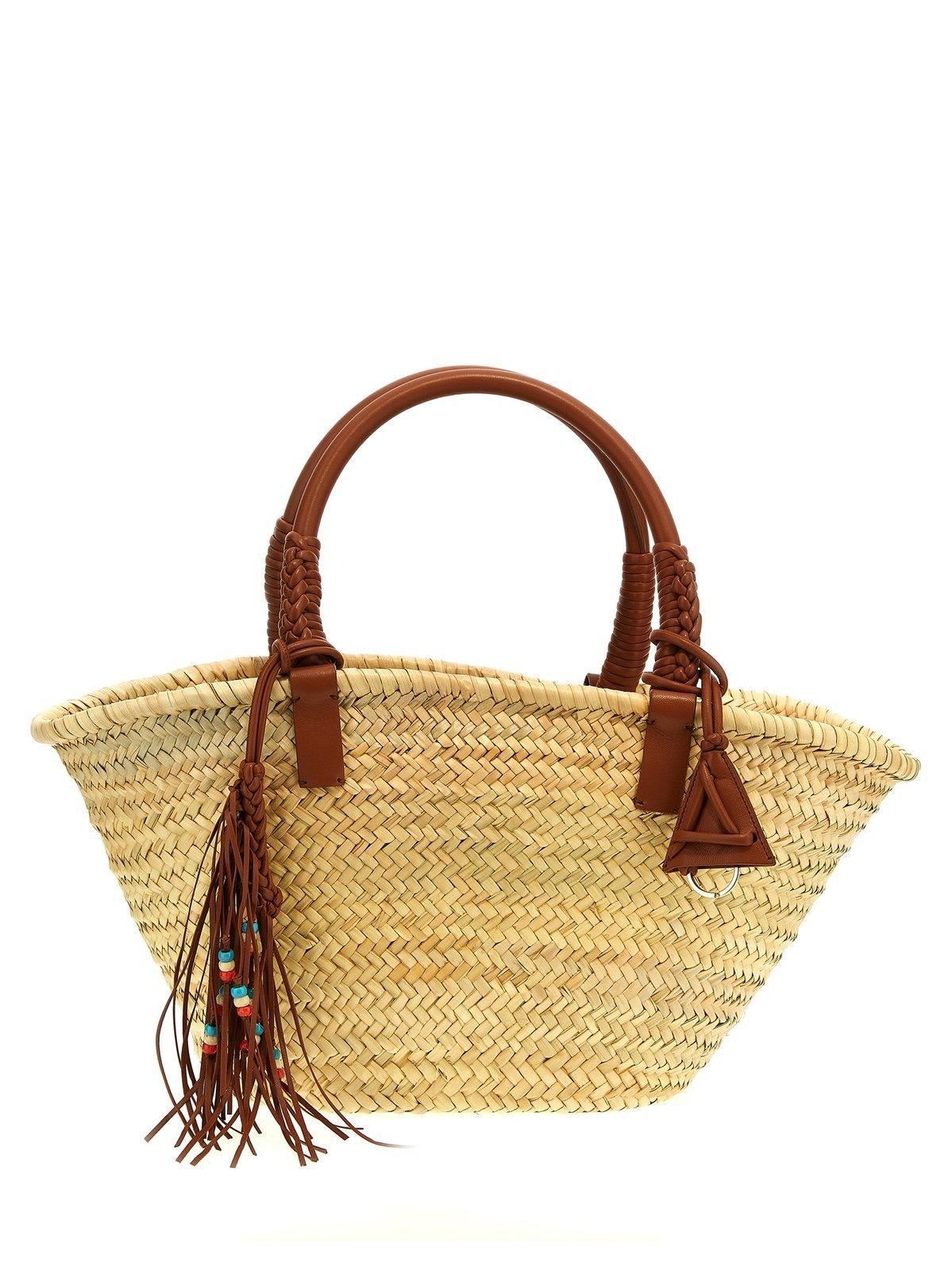 alanui icon palm leaf tote bag