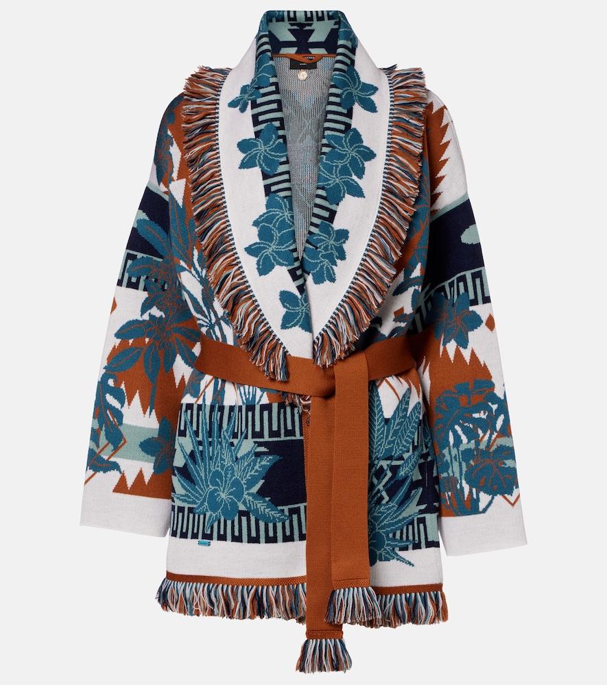 alanui island soul jacquard wool cardigan