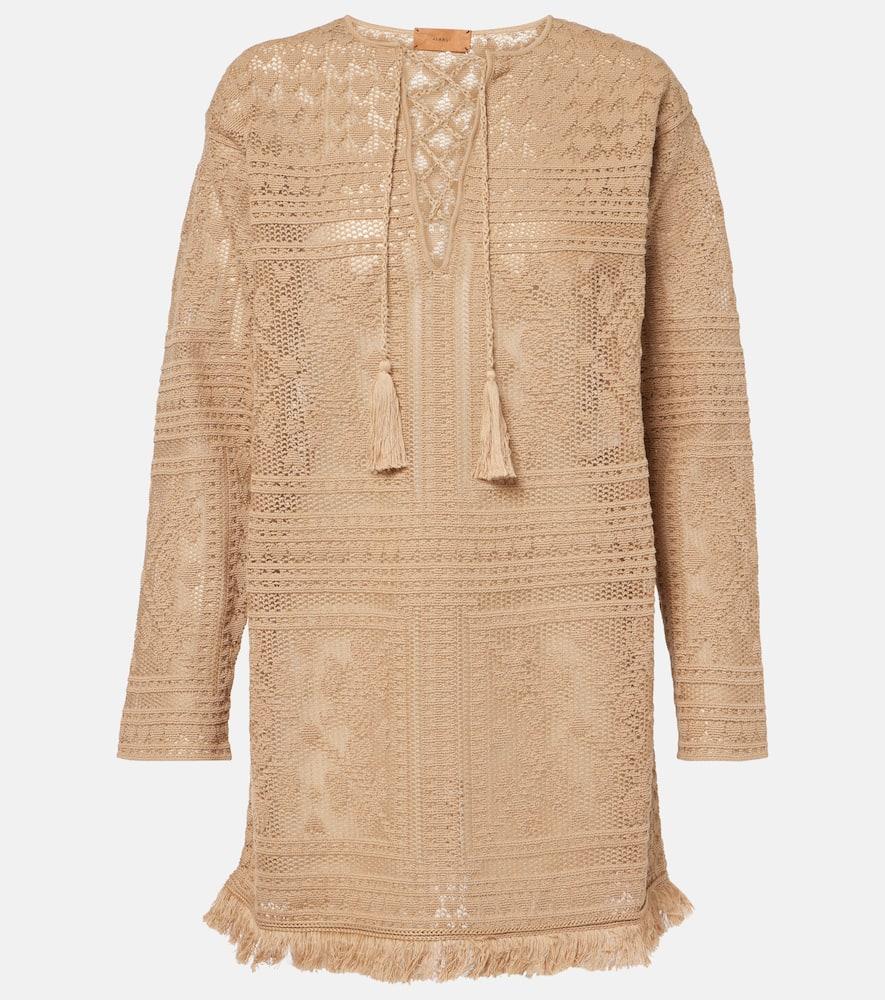 alanui kiss by the book lace minidress