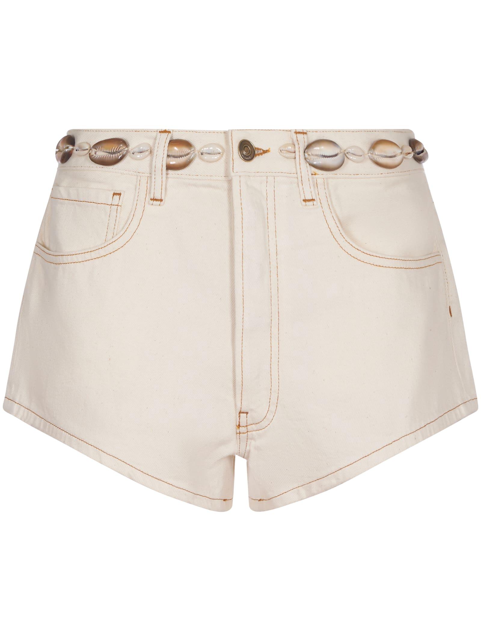 alanui ocean dream denim shorts