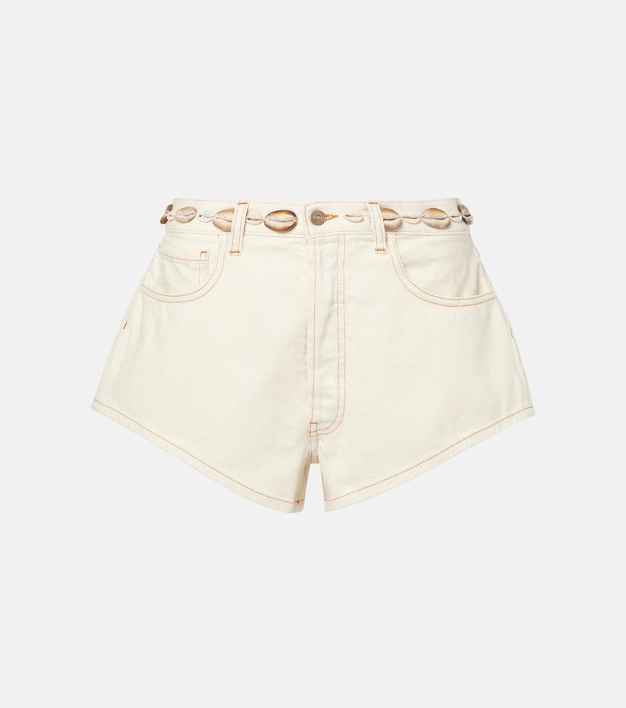alanui ocean dream denim shorts