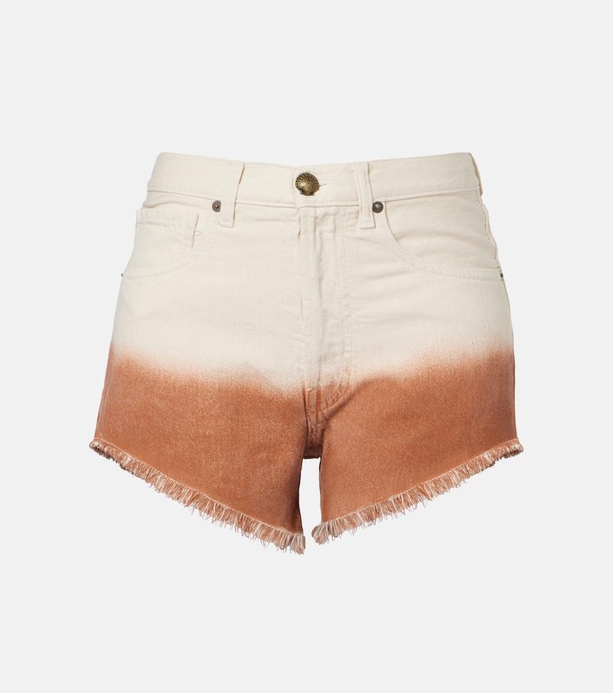 alanui shades of eden denim shorts