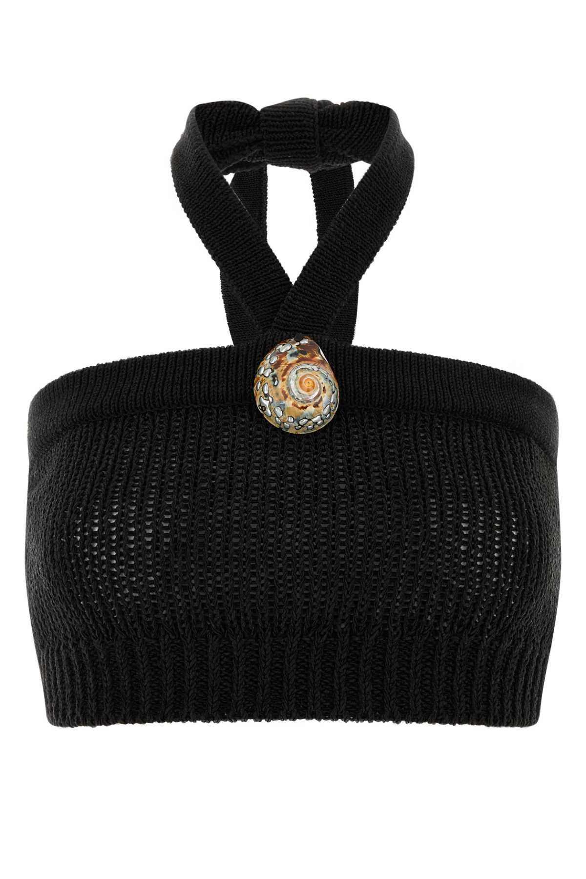 alanui slate polyester blend island memories crop-top