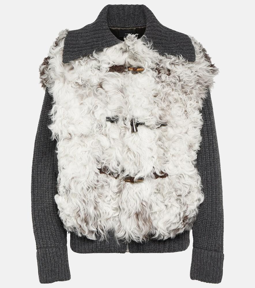 alanui the big chill shearling and wool jacket
