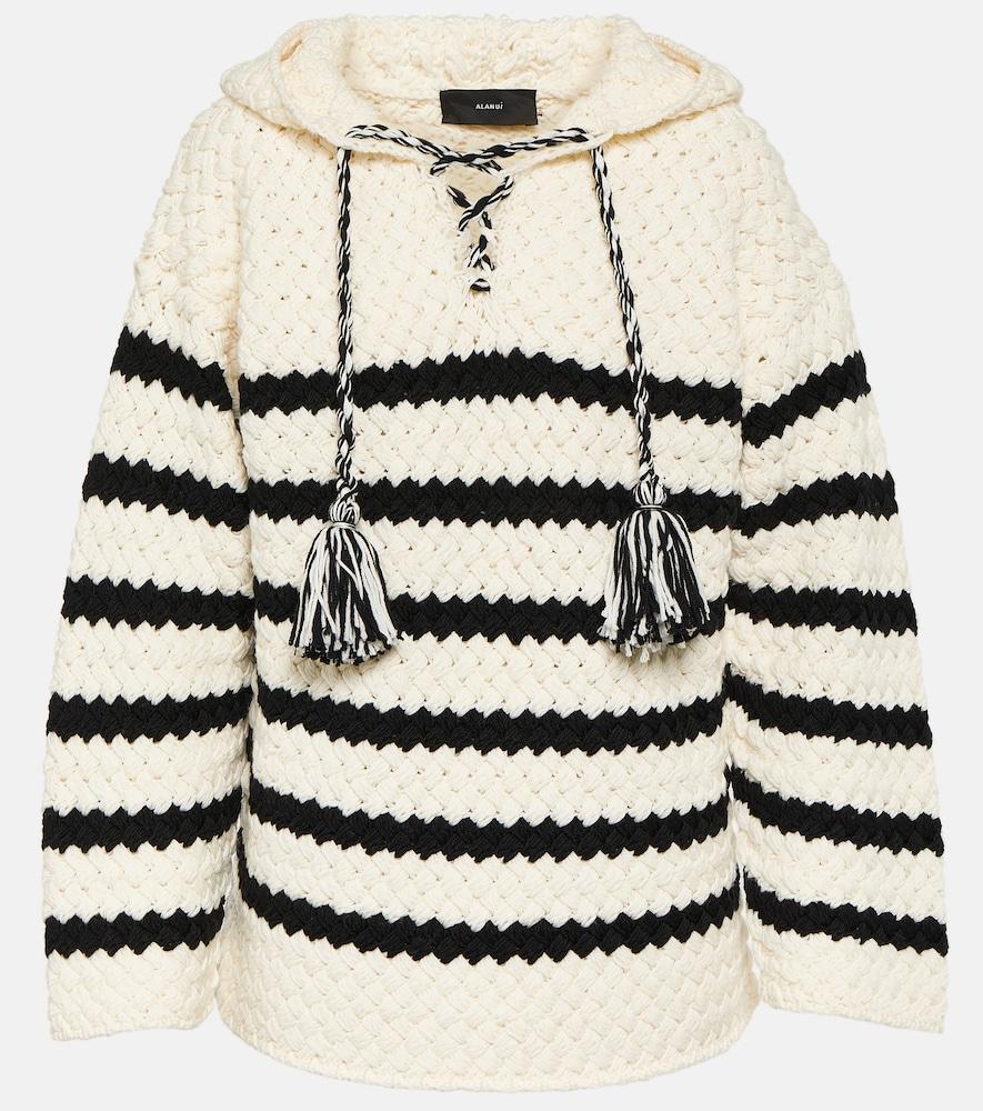 alanui the mariner striped wool hoodie
