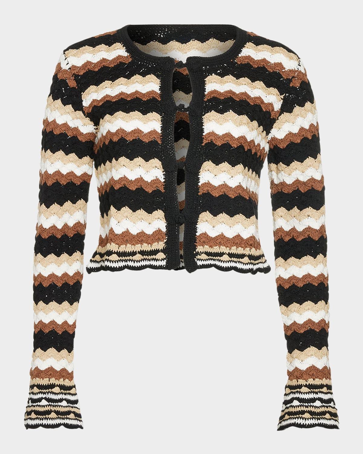 alanza crochet-knit cardigan