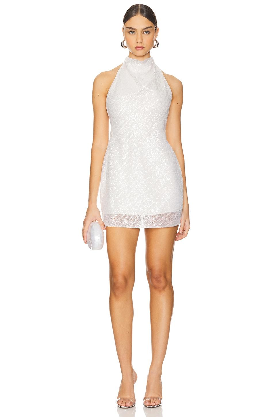 alaya high neck cowl mini dress