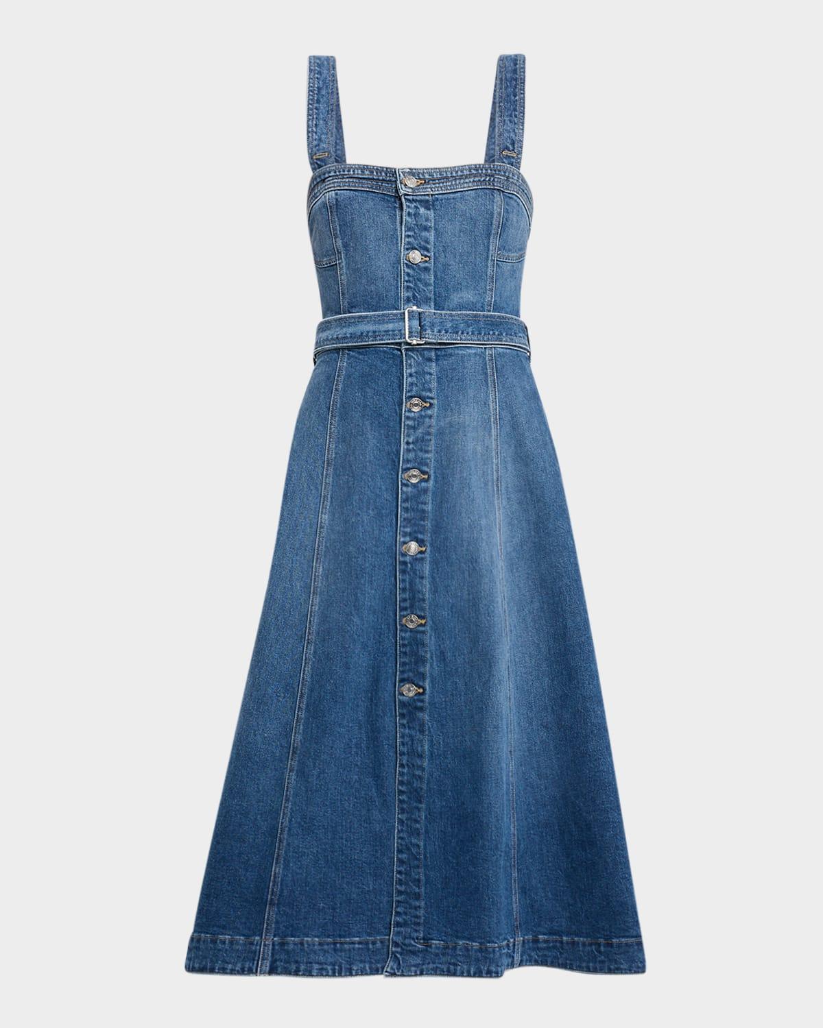 alba denim midi dress