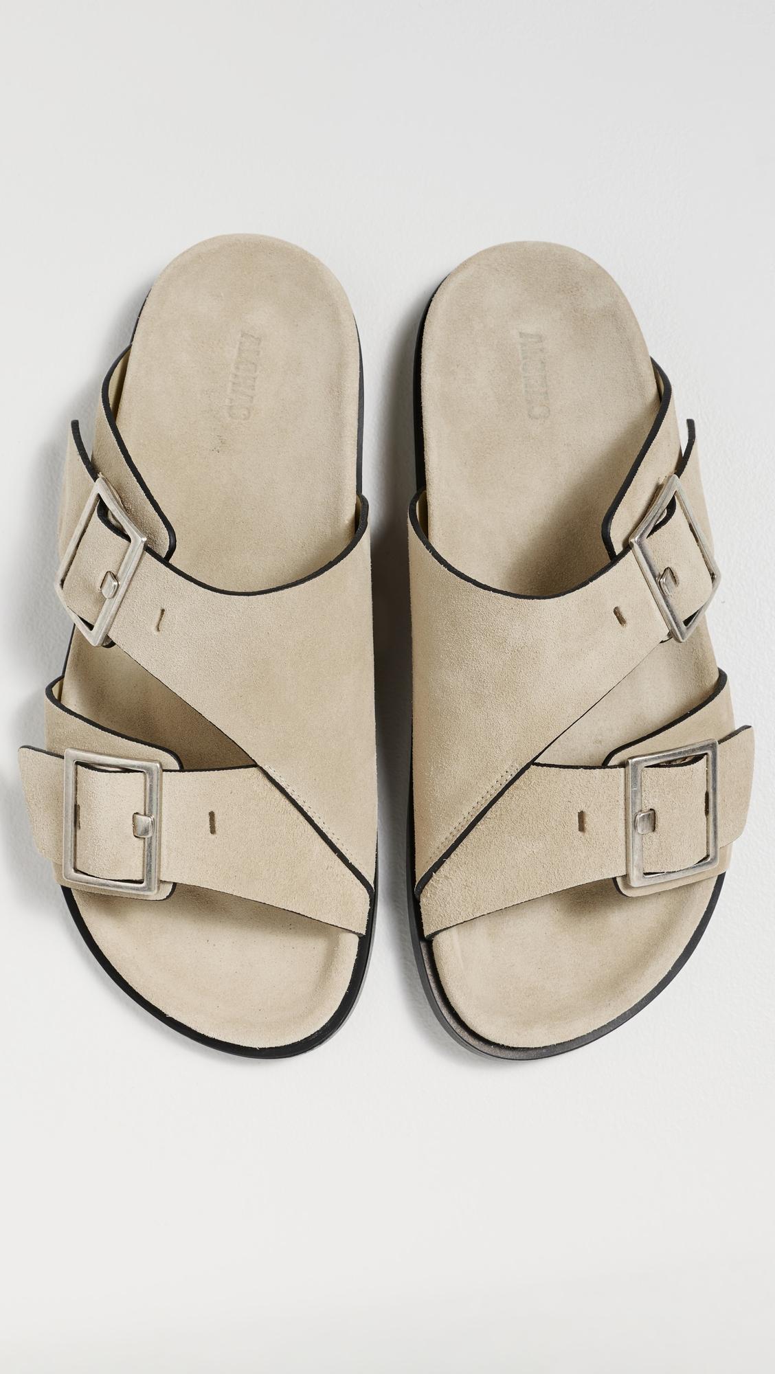 alba suede beige leather sandals