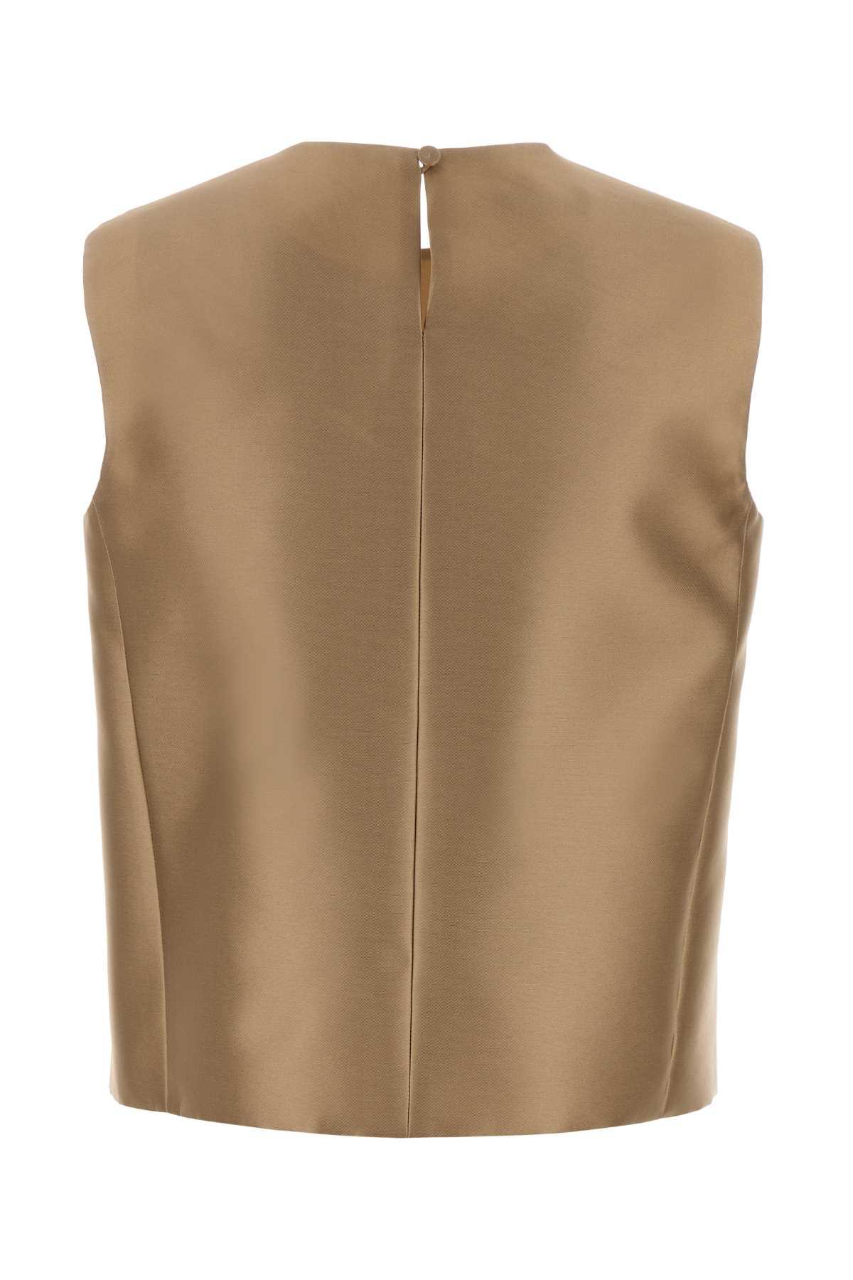 alberta ferretti beige jacquard top