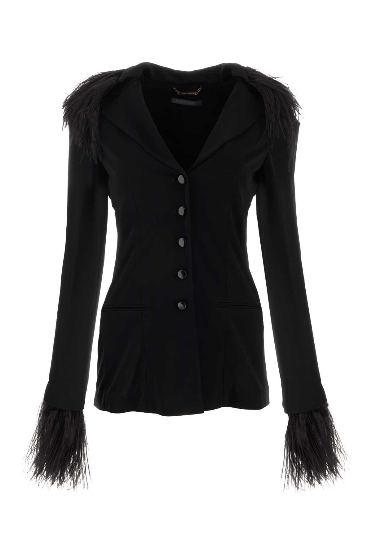 alberta ferretti black crepe blazer