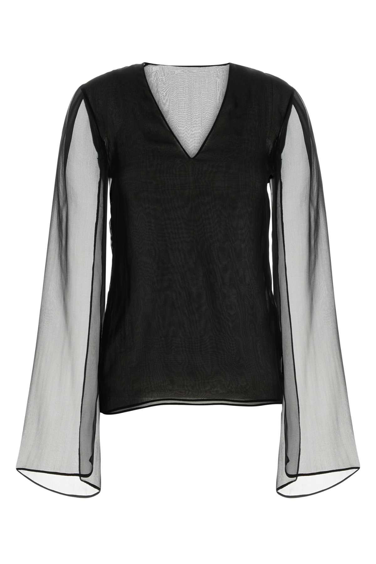 alberta ferretti black silk blouse
