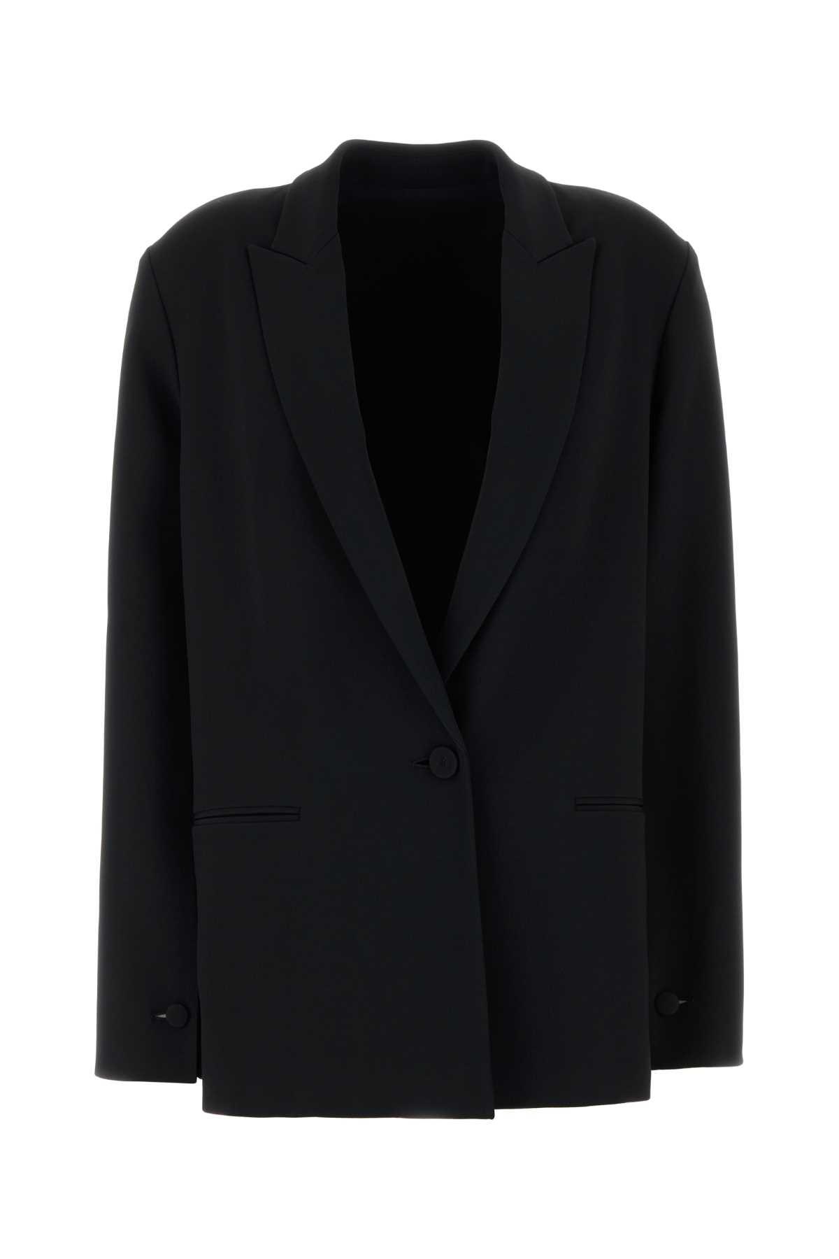 alberta ferretti black stretch crepe blazer