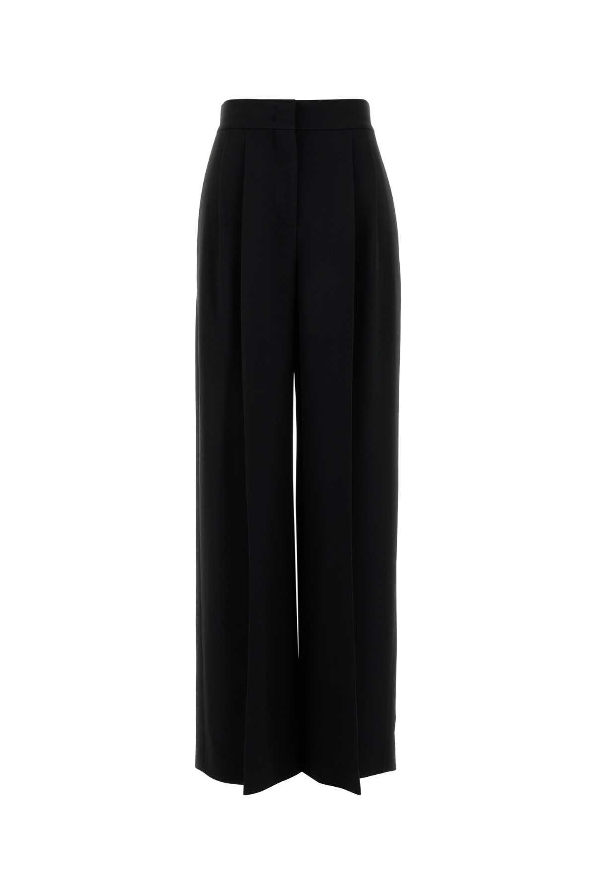 alberta ferretti black stretch crepe wide-leg pant