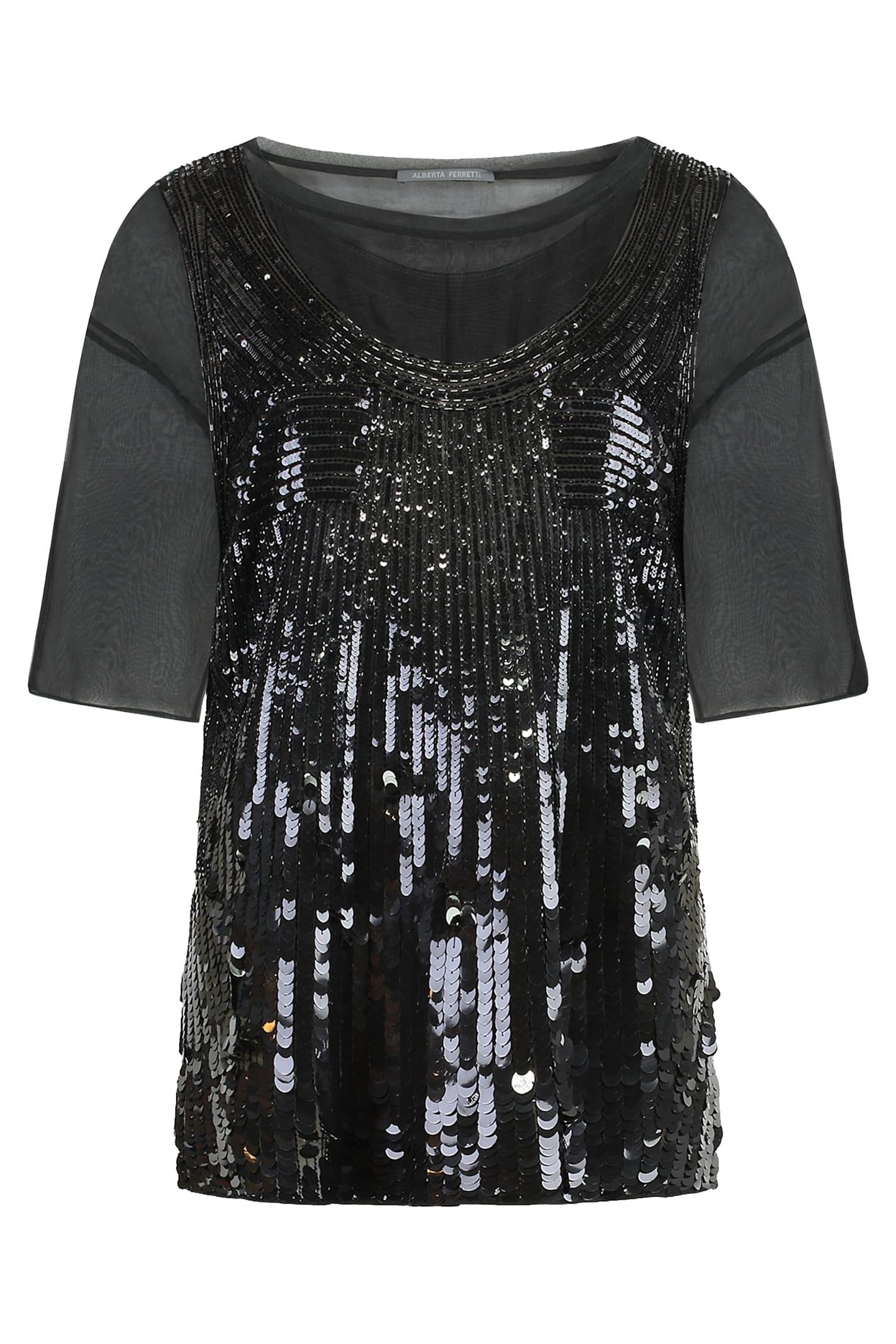 alberta ferretti blouse with sequins
