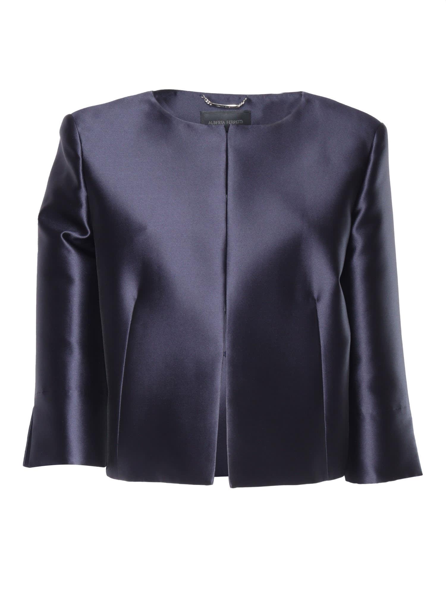 alberta ferretti blue structured jacket