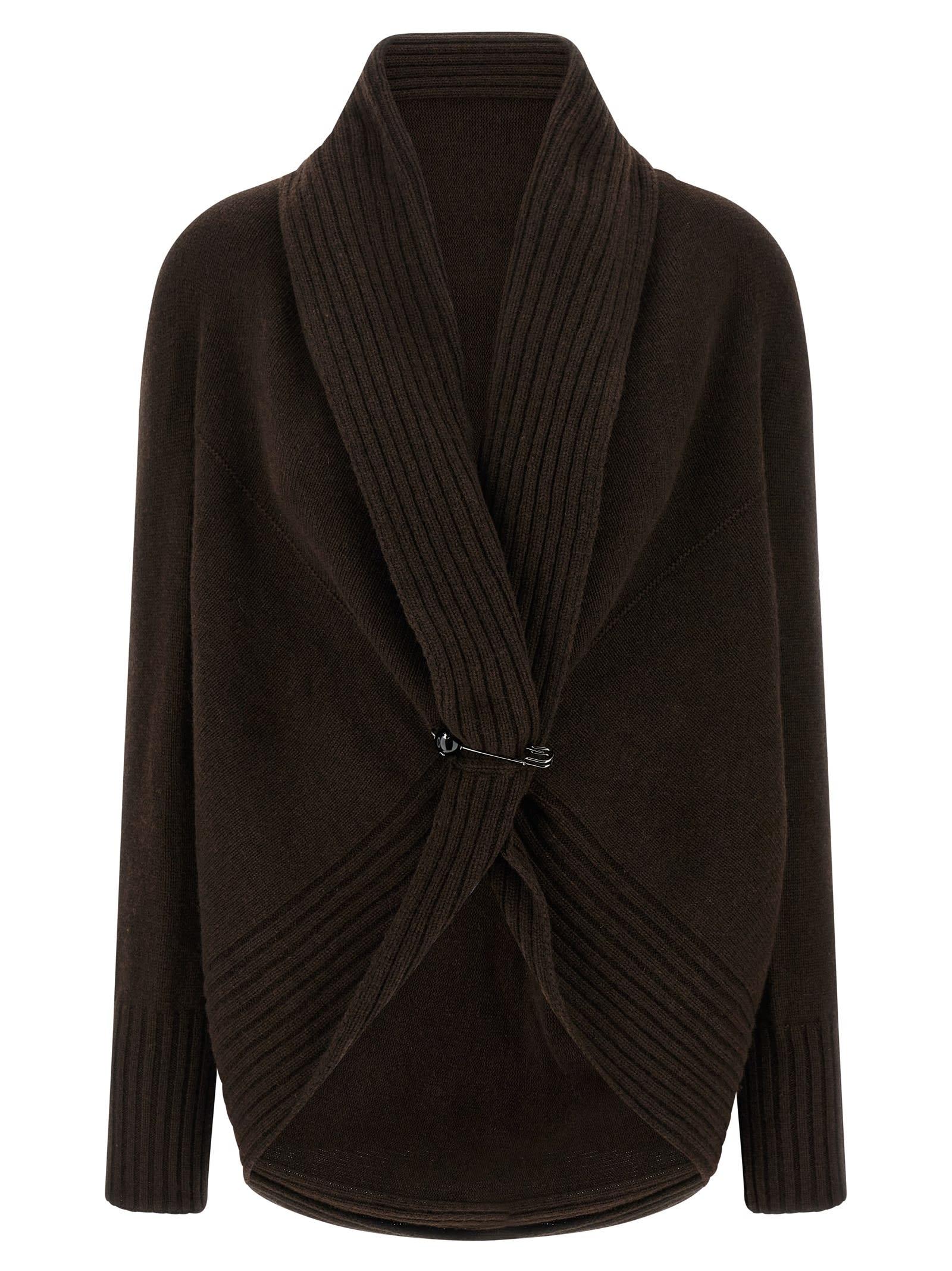 alberta ferretti brooch cardigan