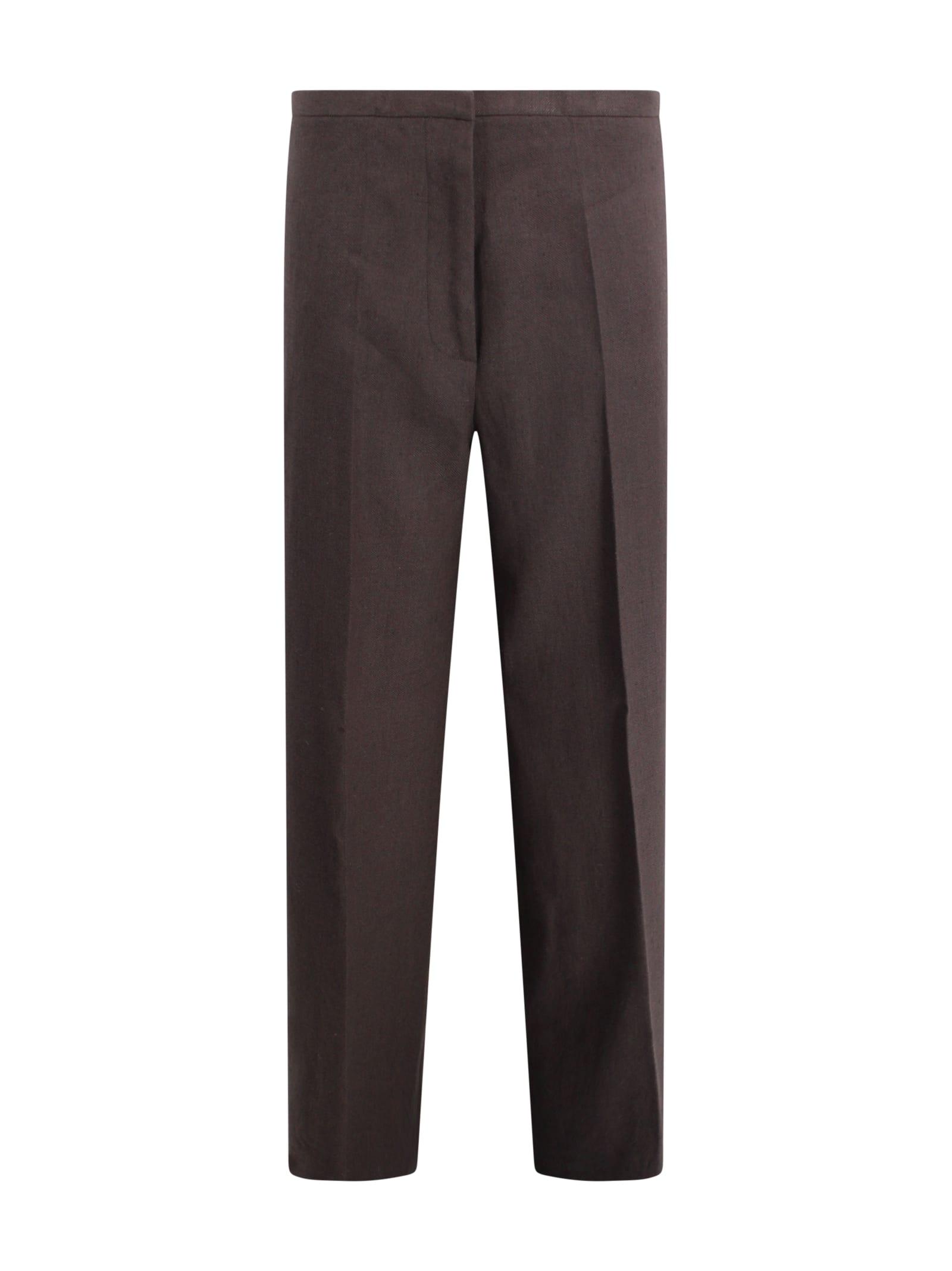 alberta ferretti brown wide-leg trousers