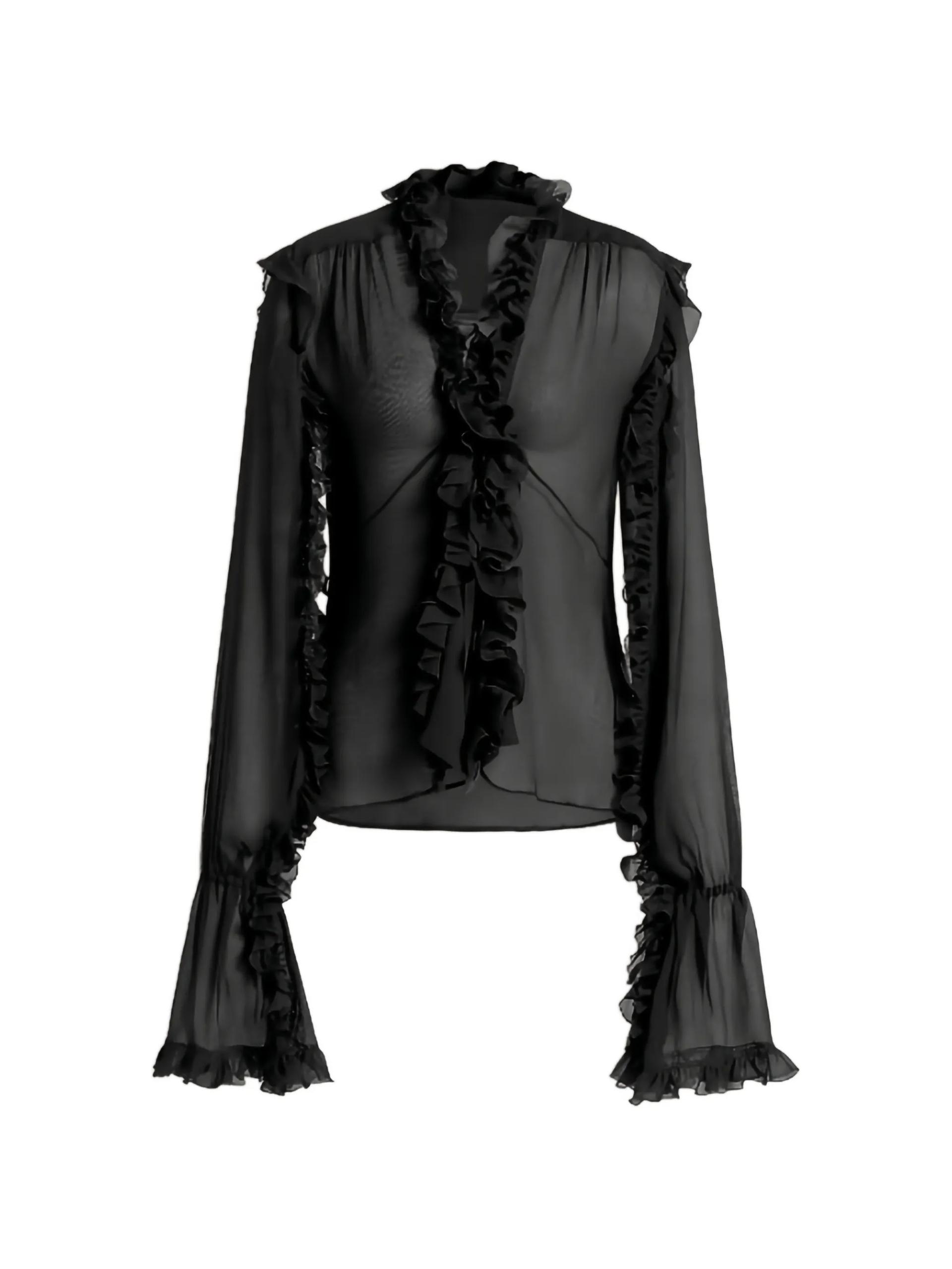 alberta ferretti camicia black ac se top - women