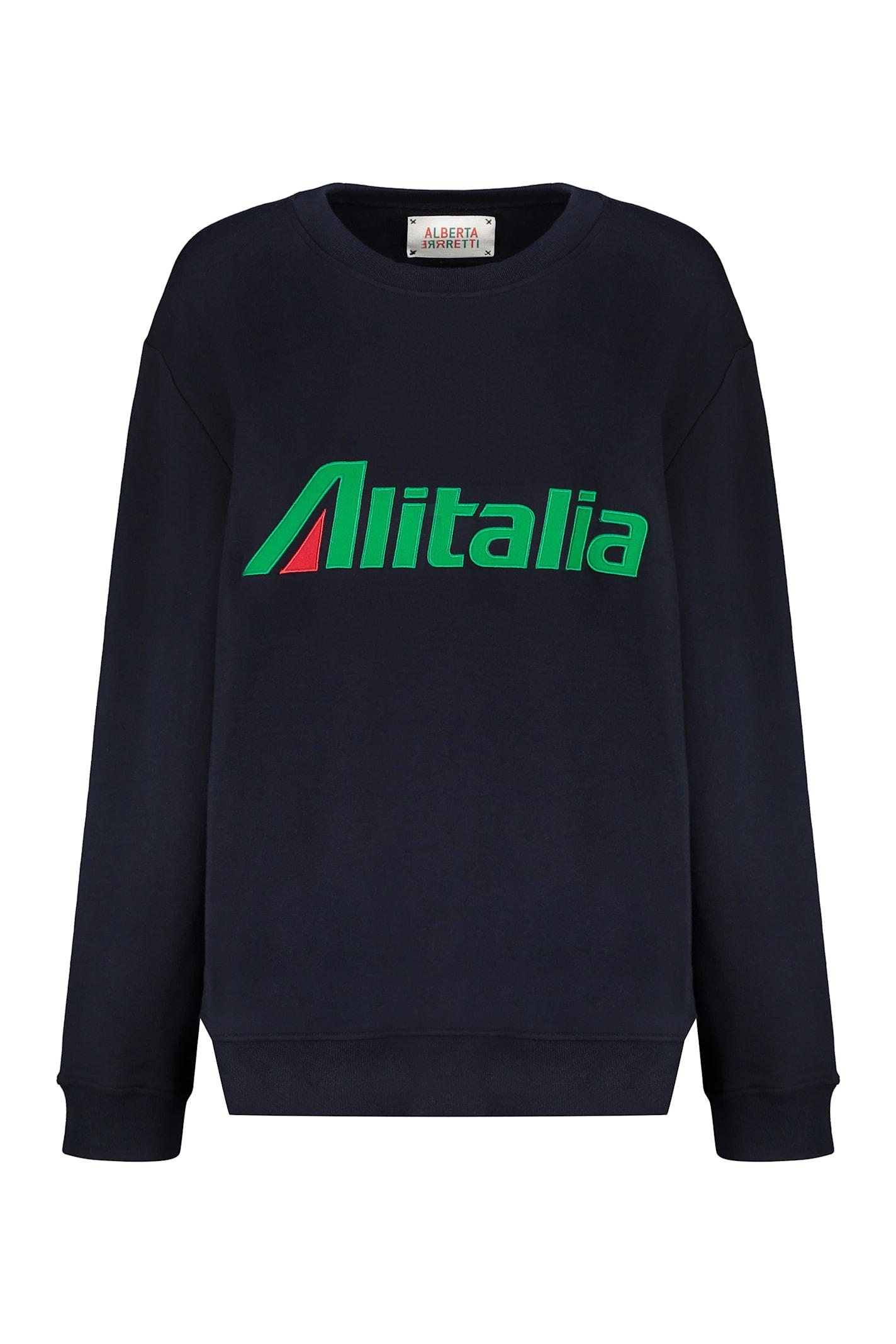 alberta ferretti cotton crew-neck sweatshirt