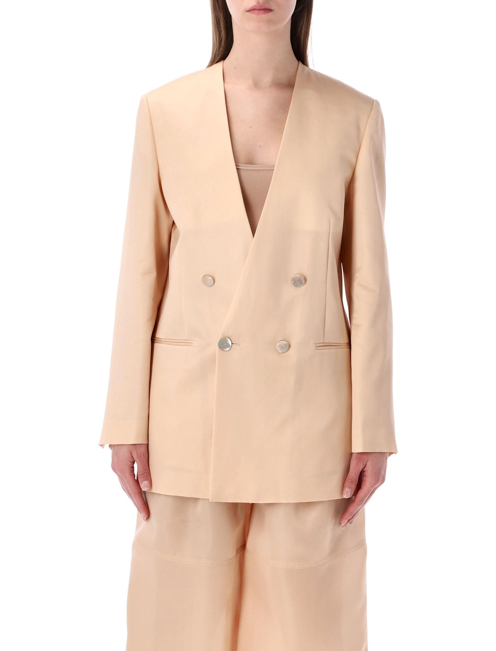 alberta ferretti double-breasted silk organza jacket