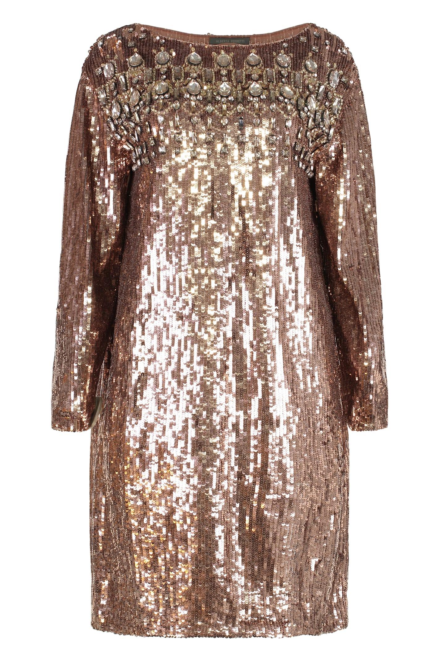 alberta ferretti elegant dress with sequins