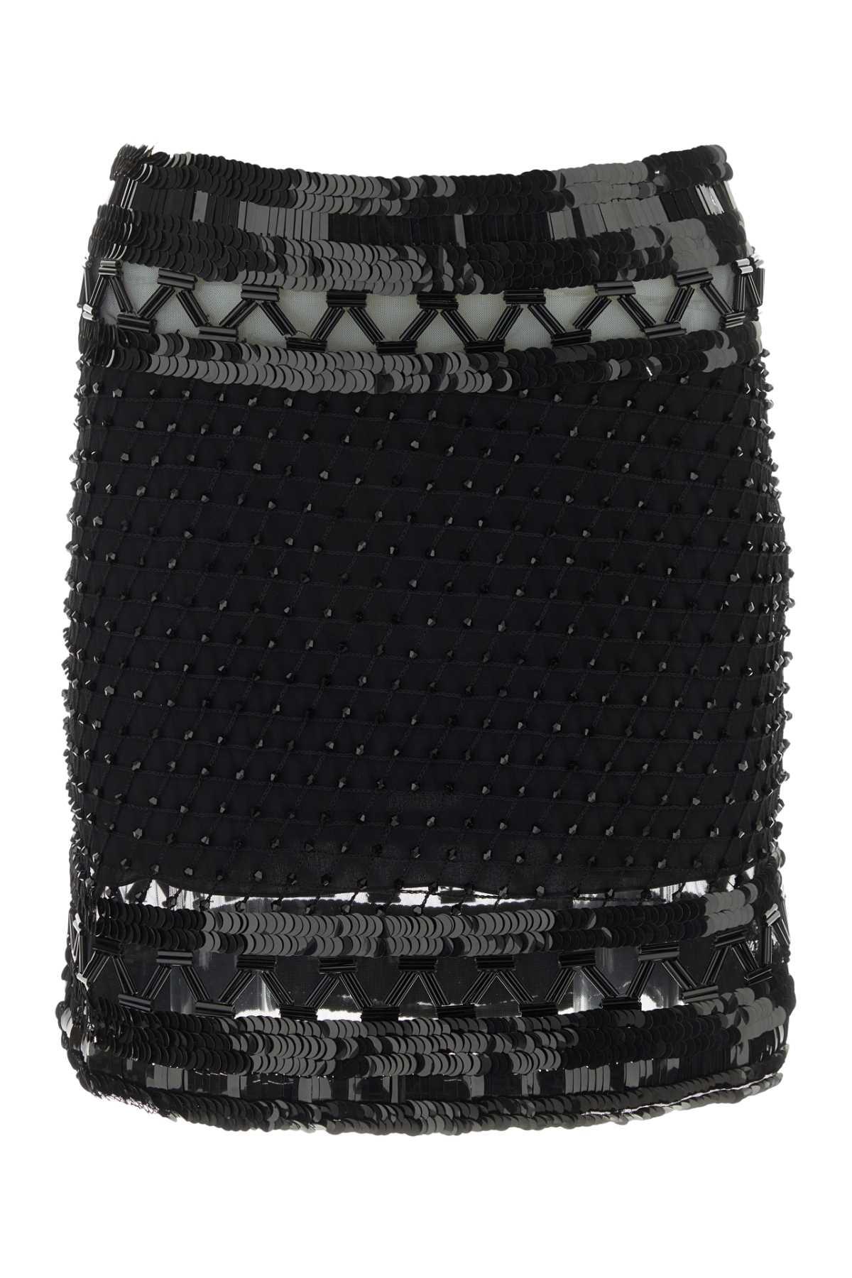 alberta ferretti embellished mesh mini skirt