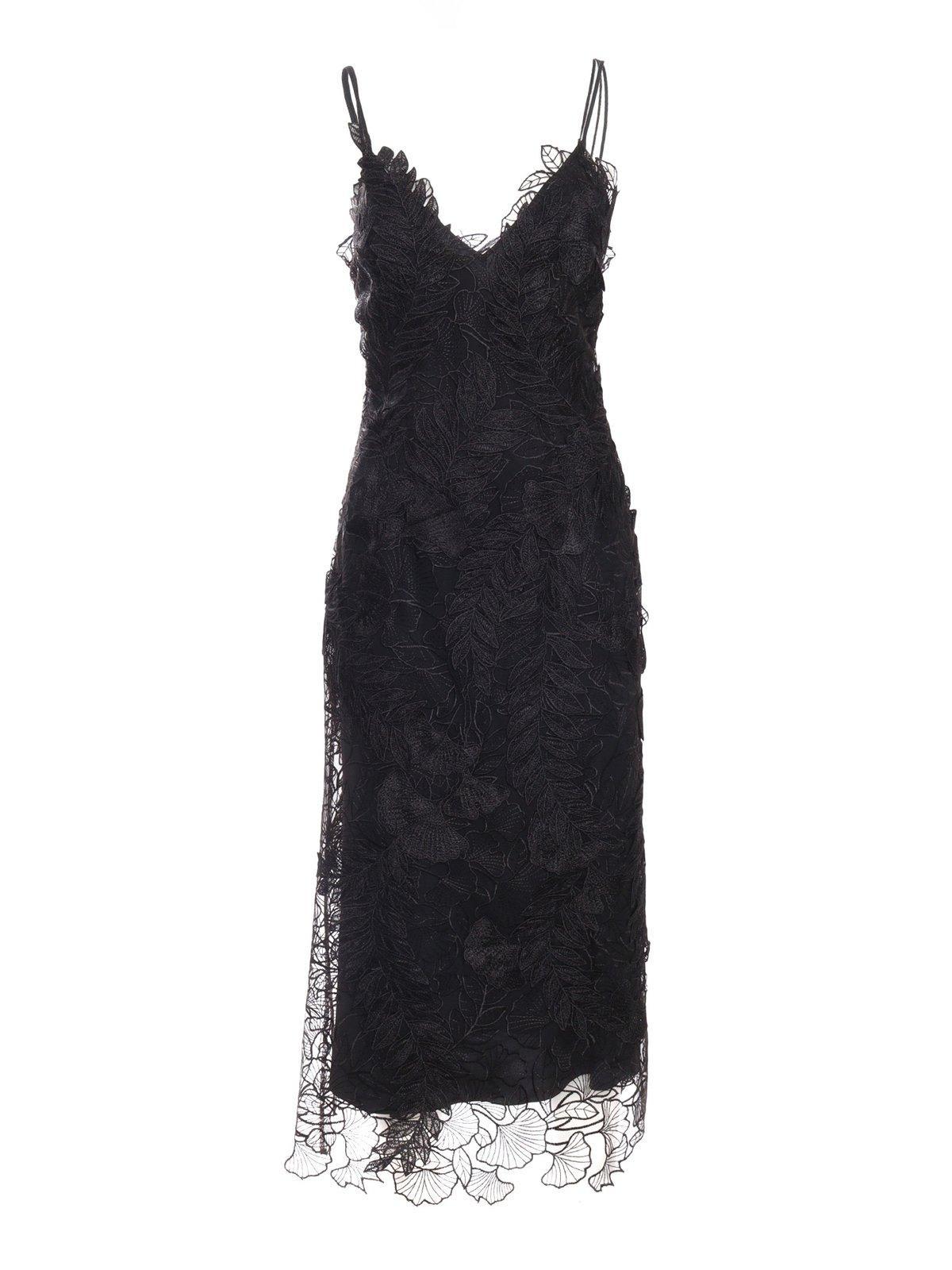 alberta ferretti floral embroidery dress