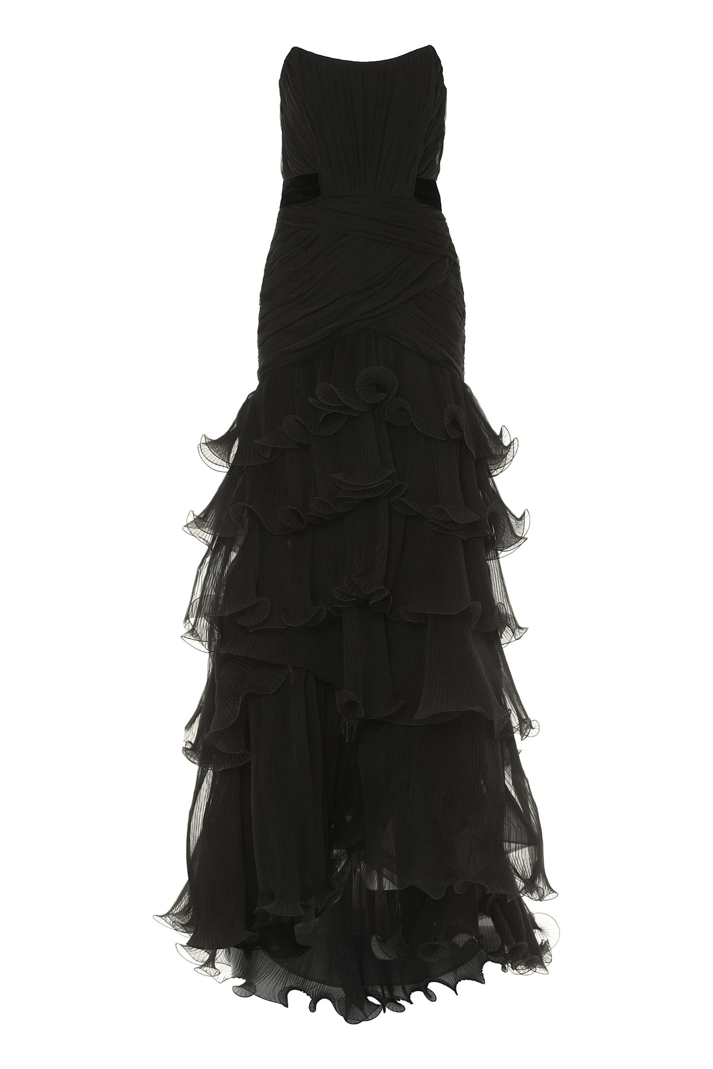 alberta ferretti frill dress