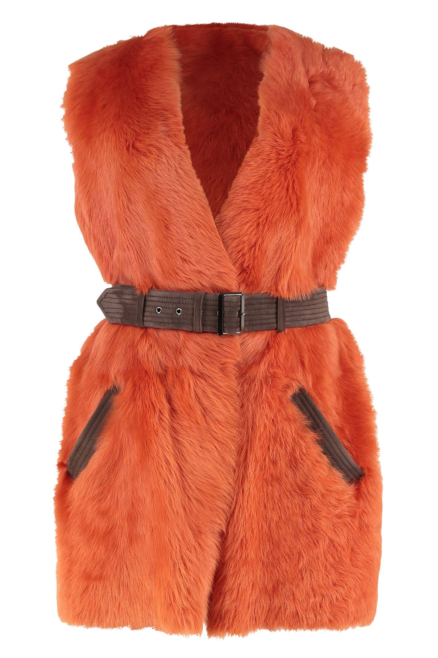 alberta ferretti fur vest