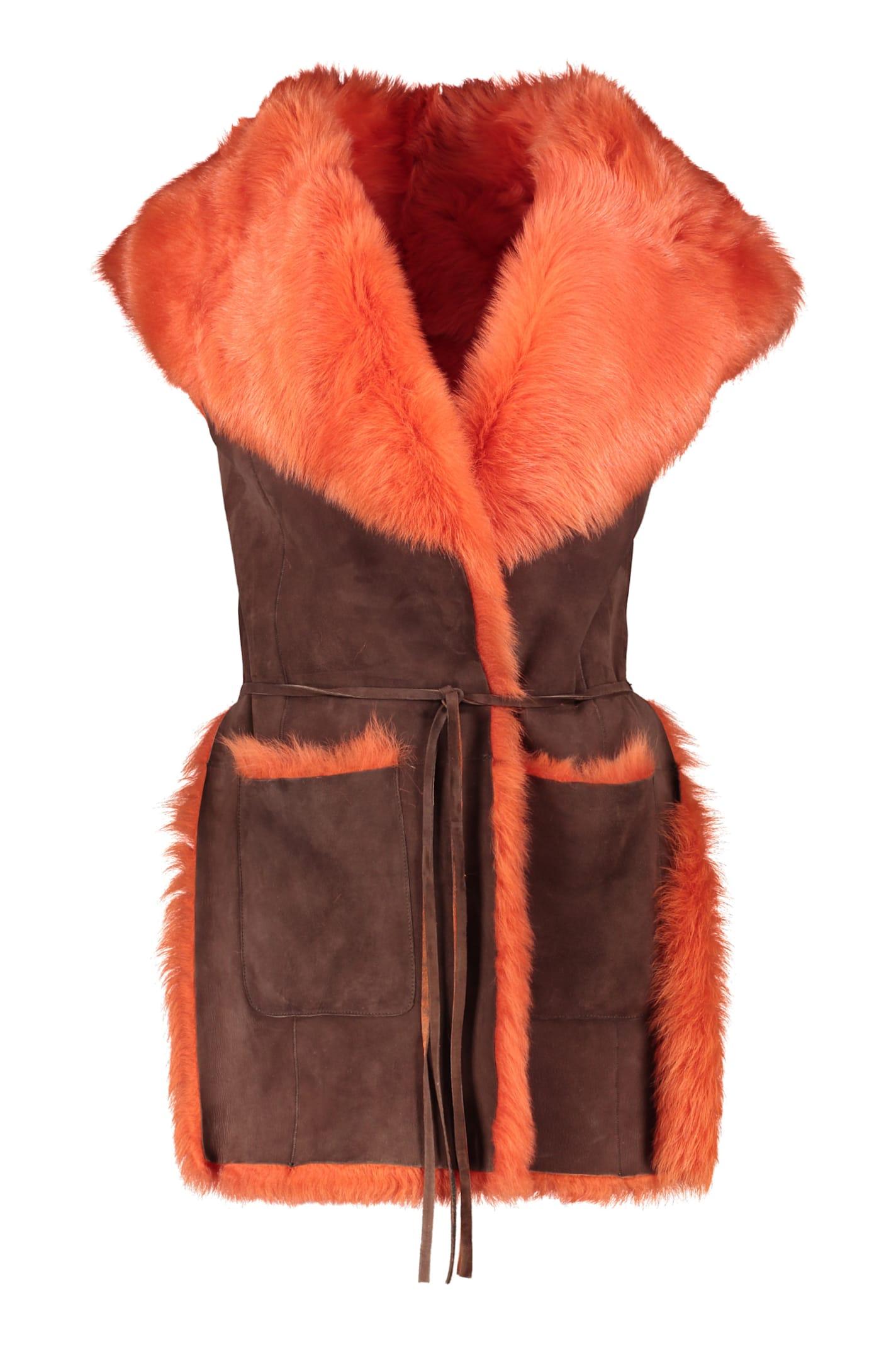 alberta ferretti fur vest