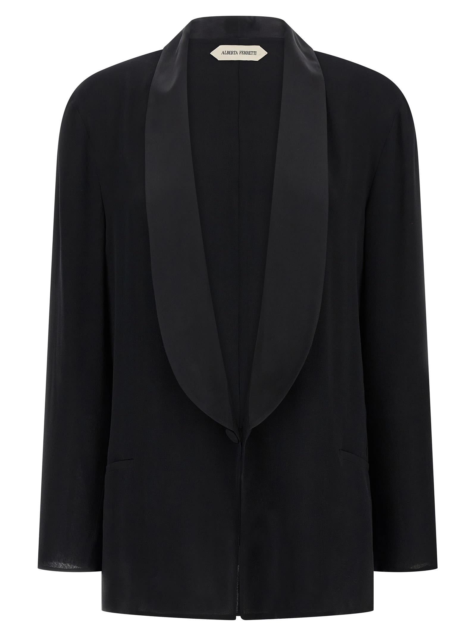 alberta ferretti georgette blazer