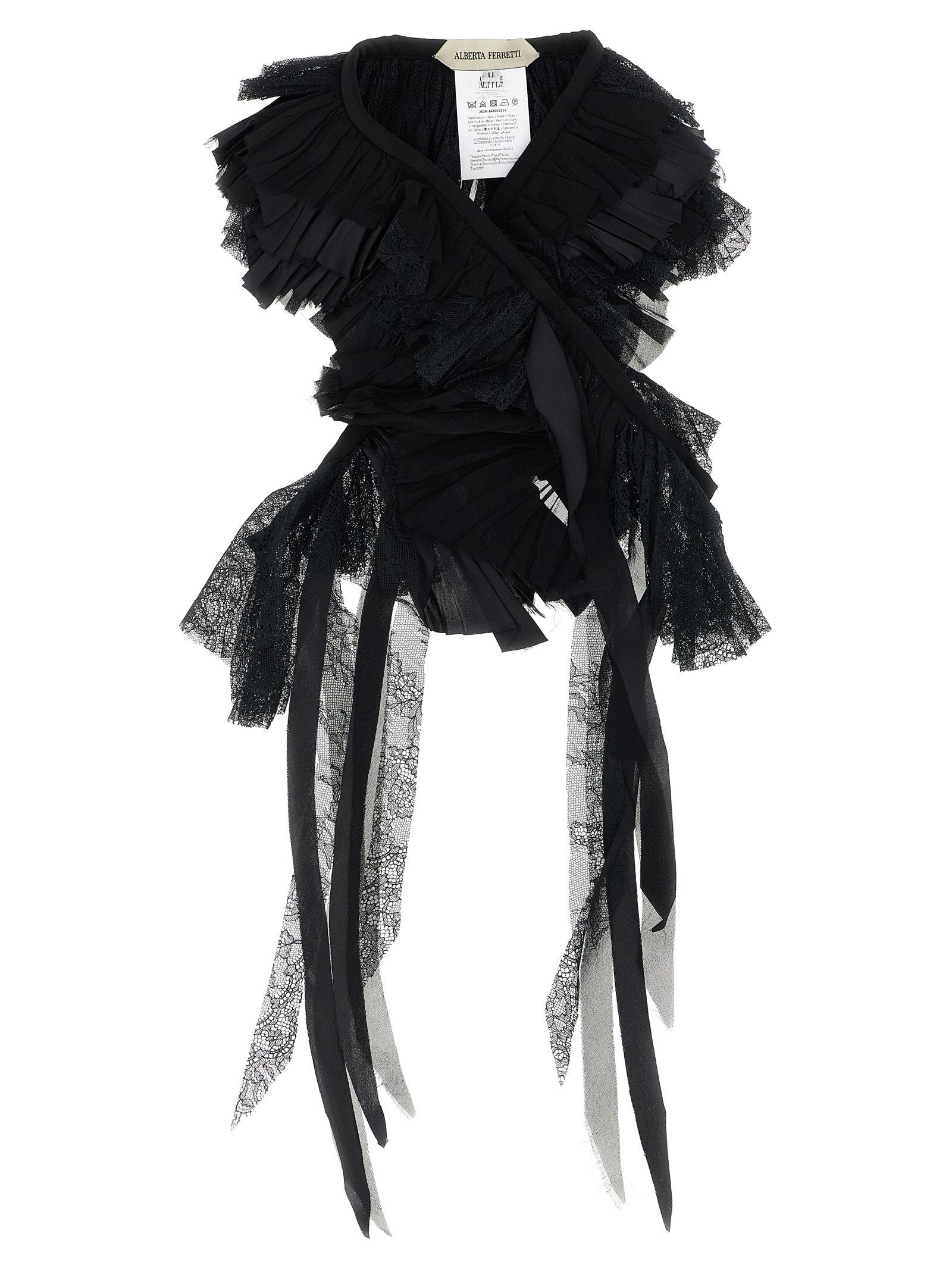 alberta ferretti georgette collar