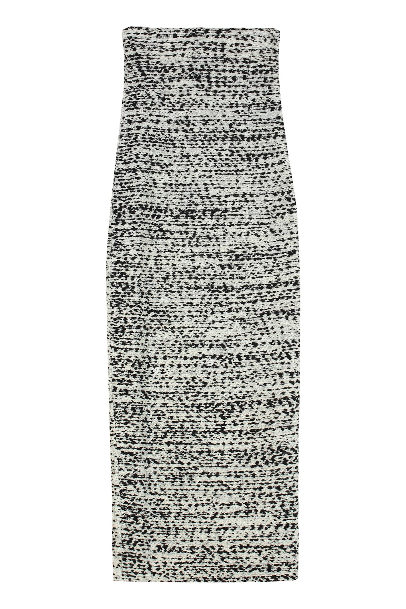 alberta ferretti gonna midi in bouclé knit
